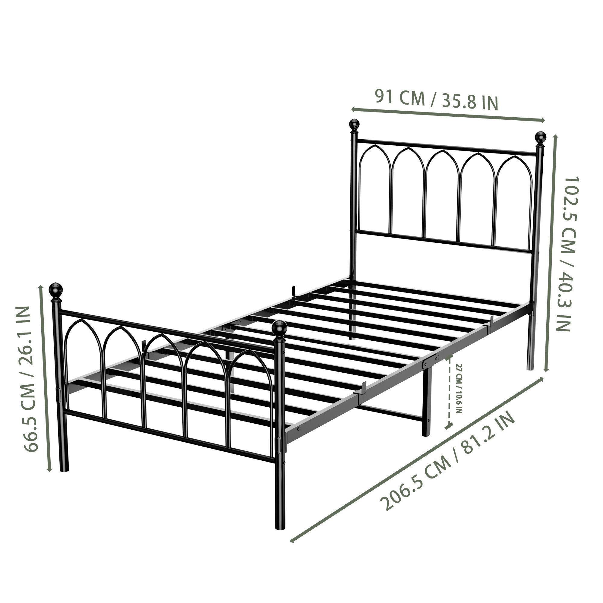 STILVORA Metallbett Metallbett 90x200 Bettgestell mit Lattenrost,Stauraum u günstig online kaufen