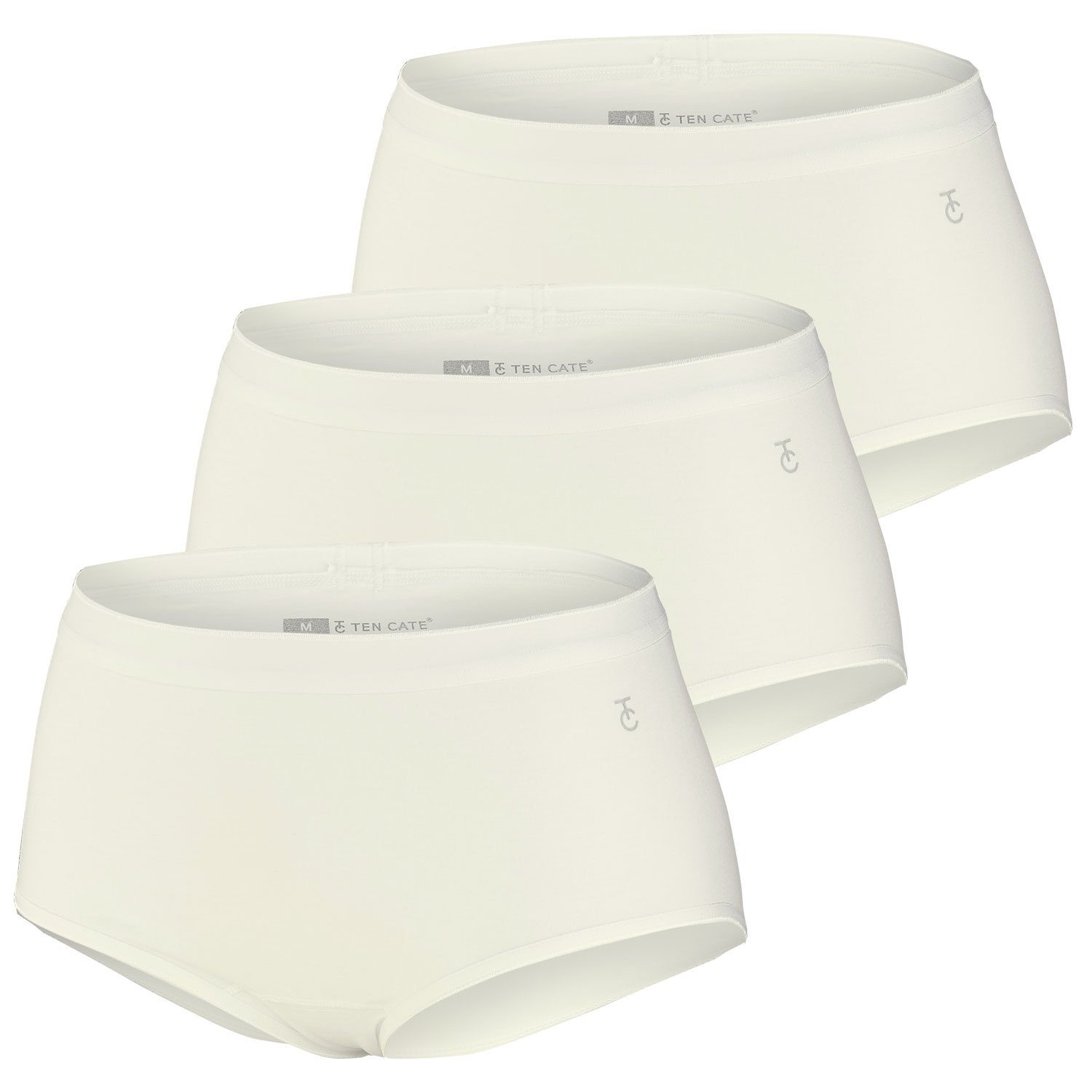 im Flanellzwickel, Pack Midi ohne (3-St) ten Seitennähte Cate Slip creme 3er mit Basic