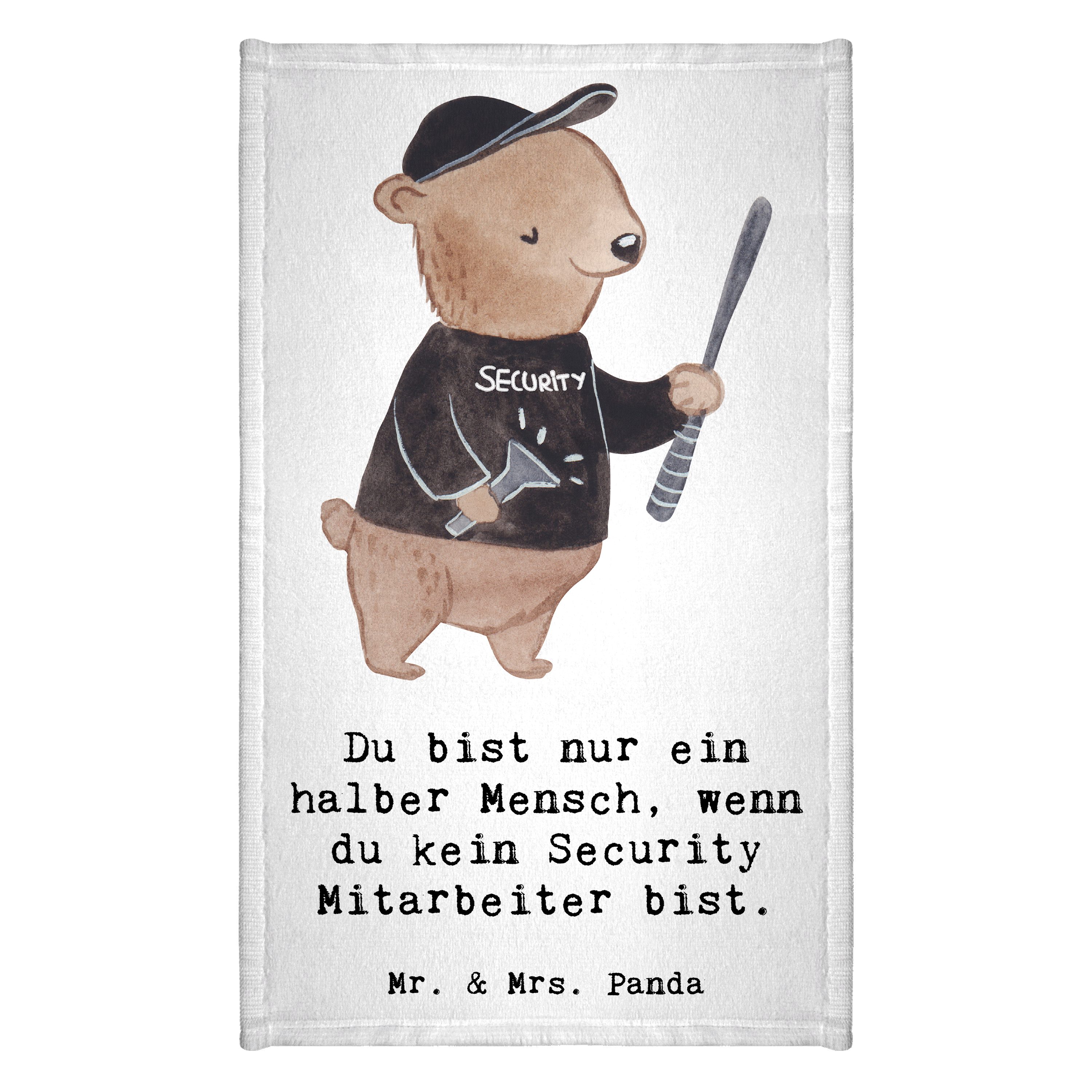 Mr. & Mrs. Panda Handtuch Security Mitarbeiter Herz, Handtuch, Weiß, Geschenk, Gästetuch, Frott, Kunstfaser (Packung), Gästehandtuch Schnell Trocknend Baumwollhandtuch Handtuch