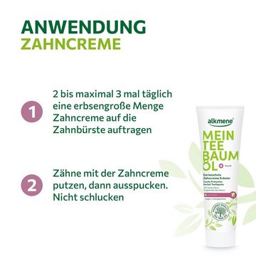 alkmene Zahnpasta 2x Teebaumöl Kariesschutz Zahncreme Kräuter - Zahnpasta 6fach Schutz, (2-St)