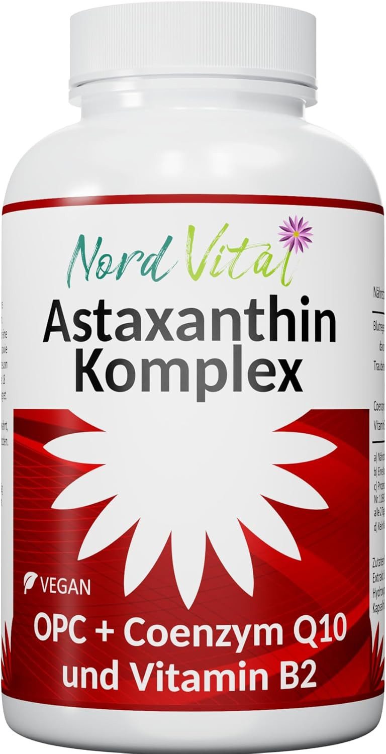 Nord Vital Astaxanthin 12mg Complex with Q10 & OPC. Vegan. Kapseln, 44 g