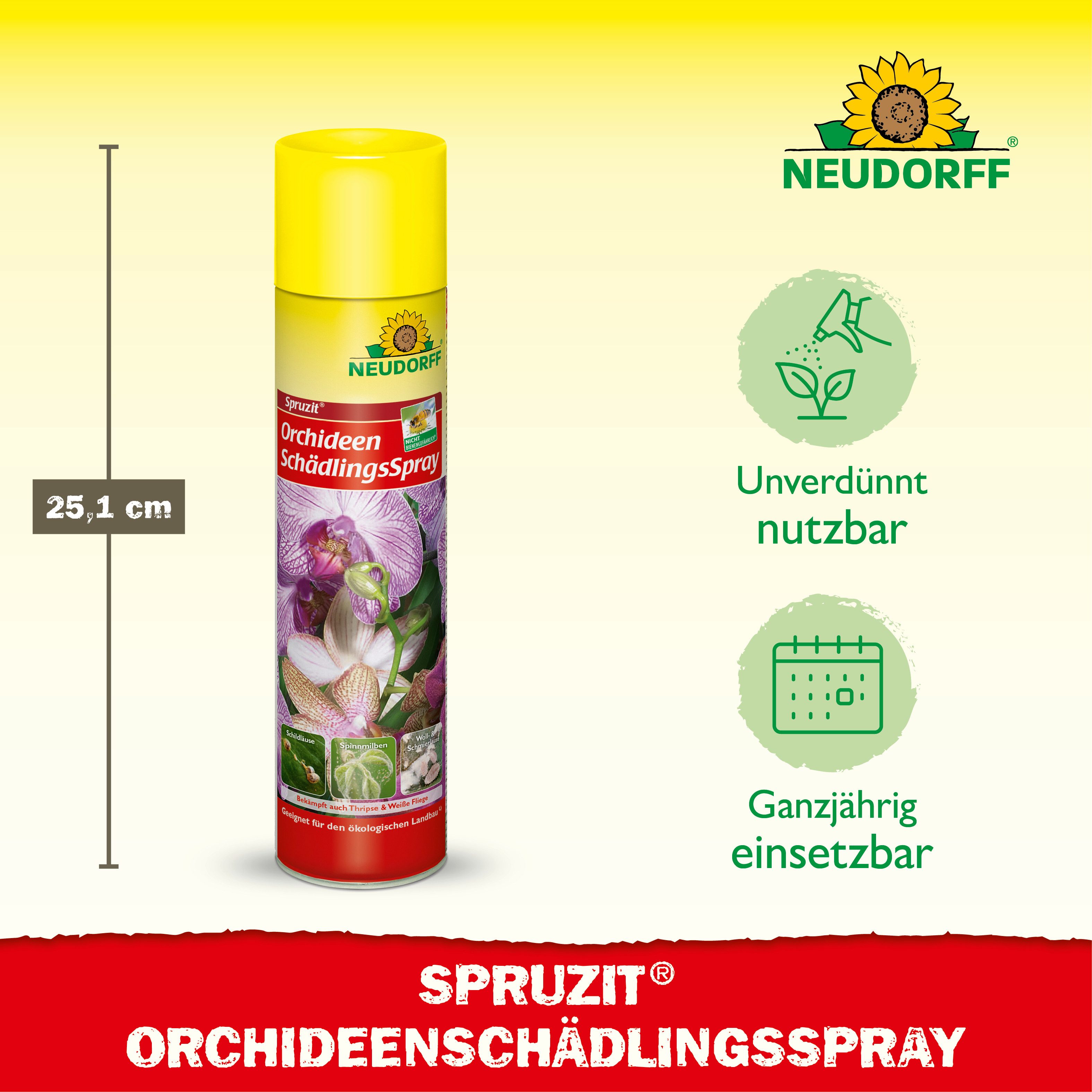 Neudorff Insektenspray Spruzit OrchideenSchädlingsSpray 300 ml, 0.3 l, Wirkt gegen Eier, Larven & ausgewachsene Insekten, SchädlingsSpray gegen typische Schädli – Bild 3 von 5