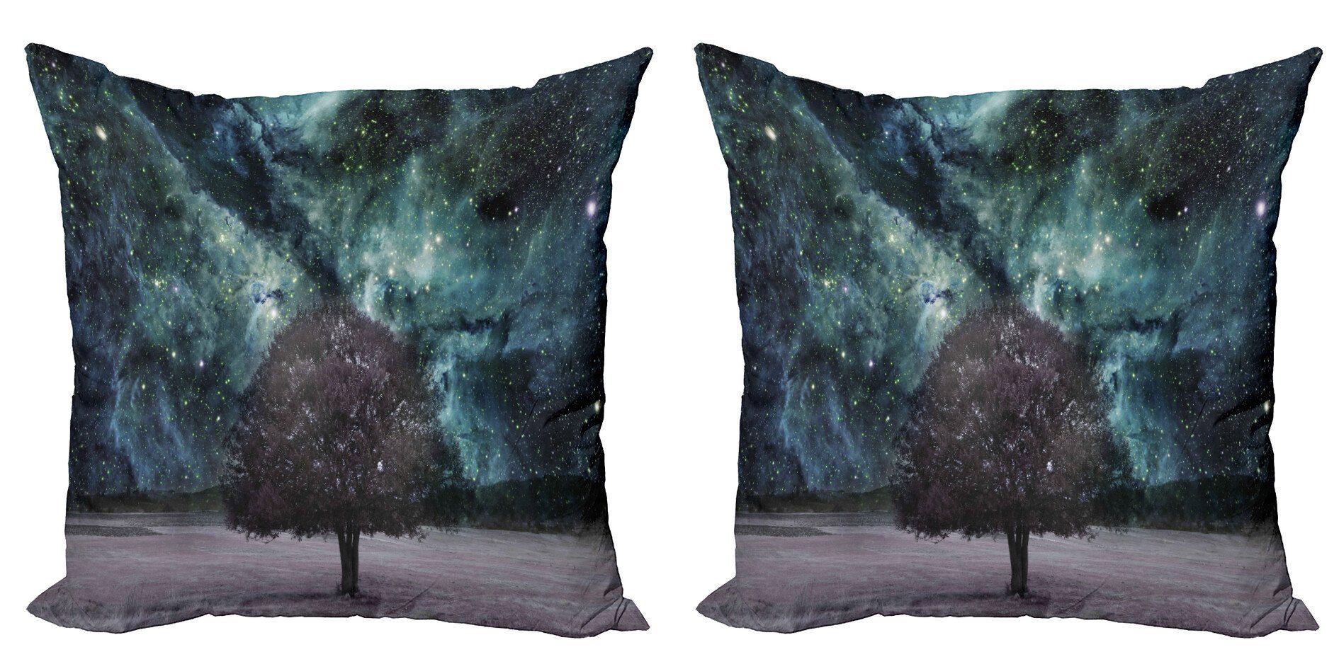 Kissenbezüge Modern Nebula (2 Baum Digitaldruck, Abakuhaus Stück), Platz Planet Doppelseitiger Accent Galaxy