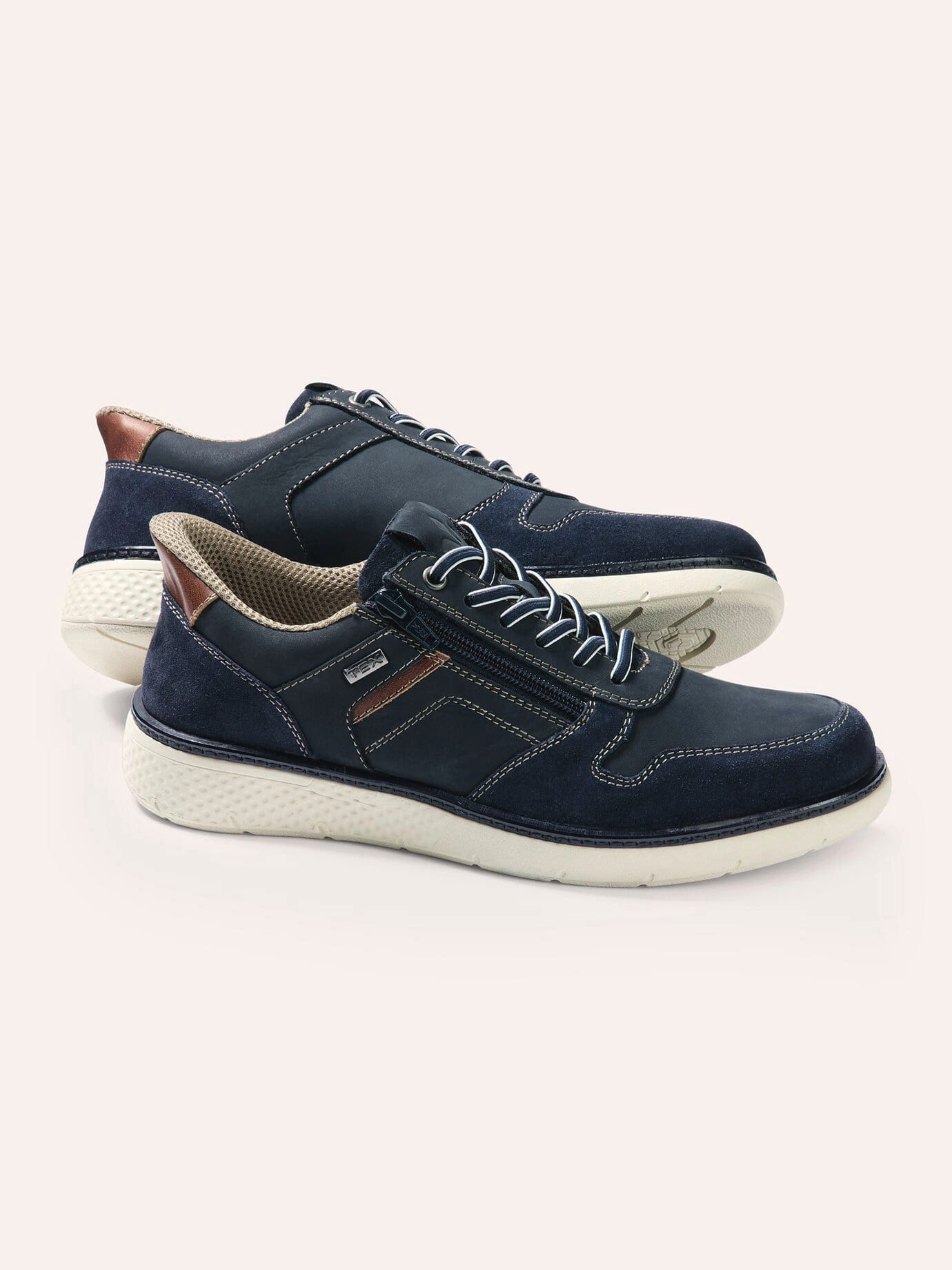 Walbusch Herren Wasserdichter Sneaker Leder Easy in Reißverschluss Sneaker Atmungsaktiv, schockabsorbierend, herausnehmbare Decksohle