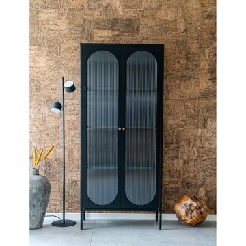 ebuy24 Vitrine Adelaide Vitrinenschrank 2 Glastüren schwarz.