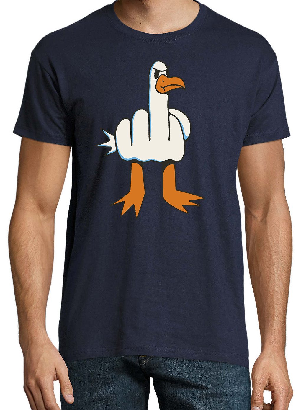 Youth Designz Print-Shirt Möwe Finger Herren T-Shirt mit lustigen Frontprint