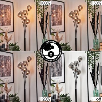 hofstein Stehlampe Stehlampe aus Metall/Glas in Schwarz/Rauchfarben, ohne Leuchtmittel, Leuchte mit Glasschirmen (12cm), dimmbar, 6xG9, ohne Leuchtmittel