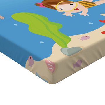 Spannbettlaken Soft Dekorativer Stoff Bettwäsche Rund-um Elastischer Gummizug, Abakuhaus, Taucher Cartoon Unterwasser-Elemente