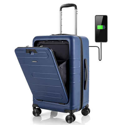 COSTWAY Business-Trolley, 4 Rollen, 38L mit USB-Anschluss & TSA-Schloss, 20”