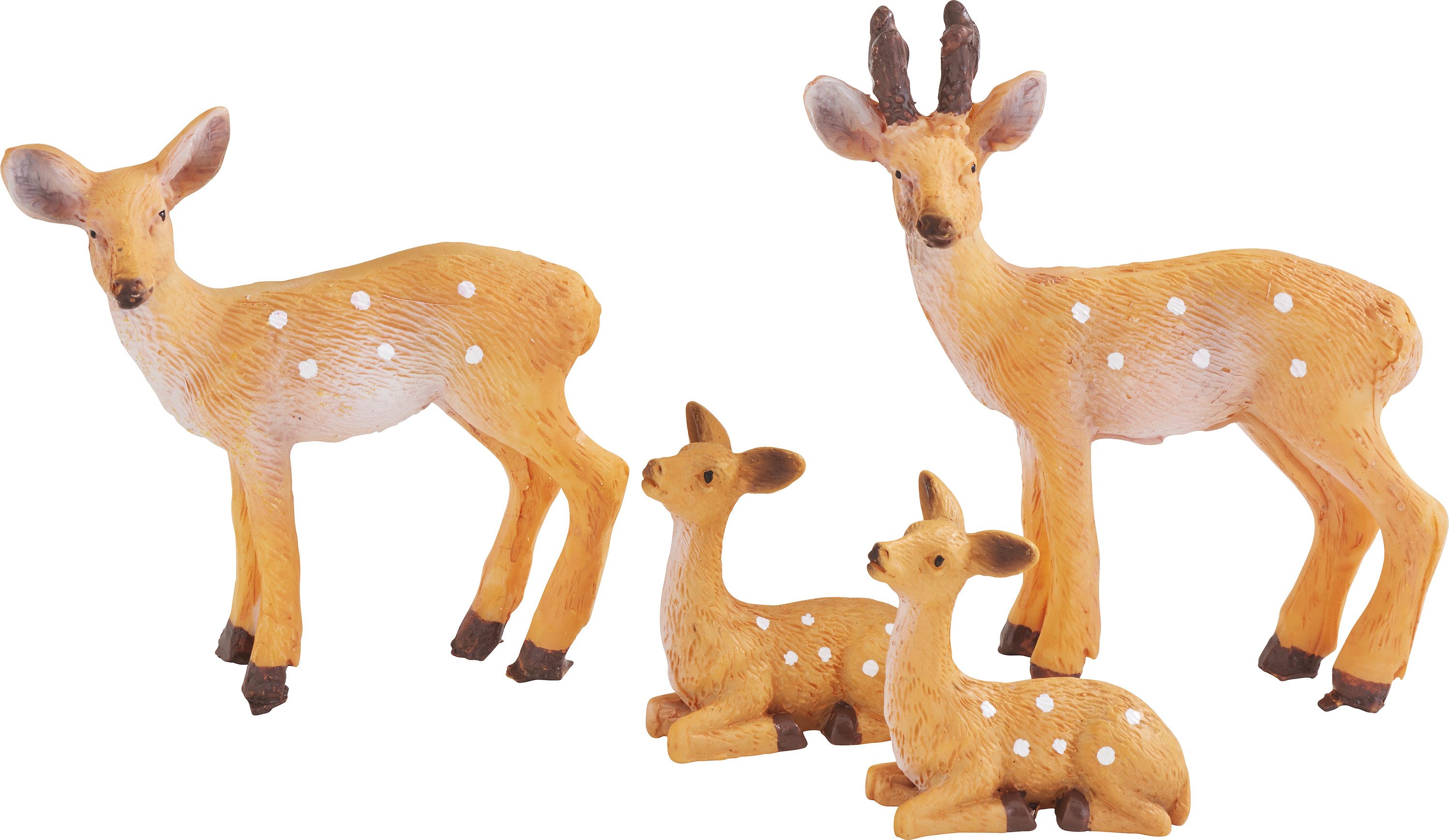 VBS Dekofigur Miniatur Rehfamilie, 4 Stück