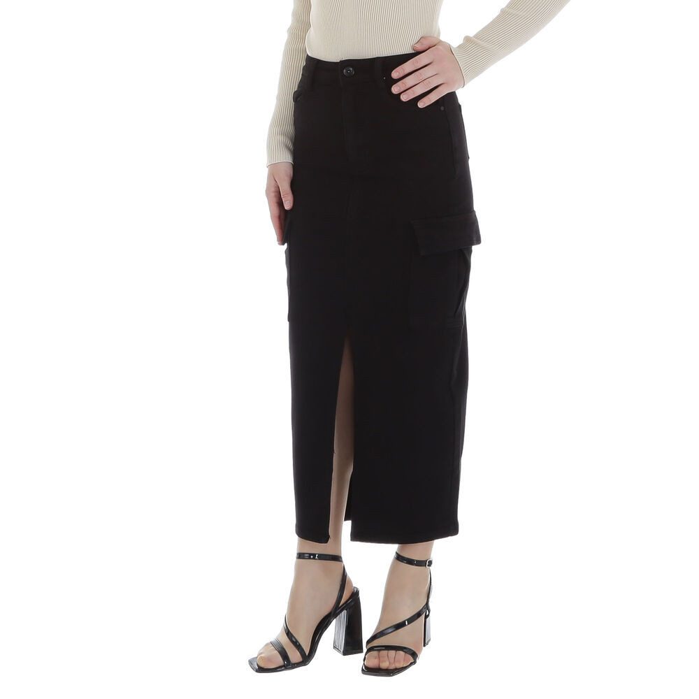 Ital-Design Jeansrock Damen Freizeit (86746042) Stretch Jeansrock in Schwar günstig online kaufen