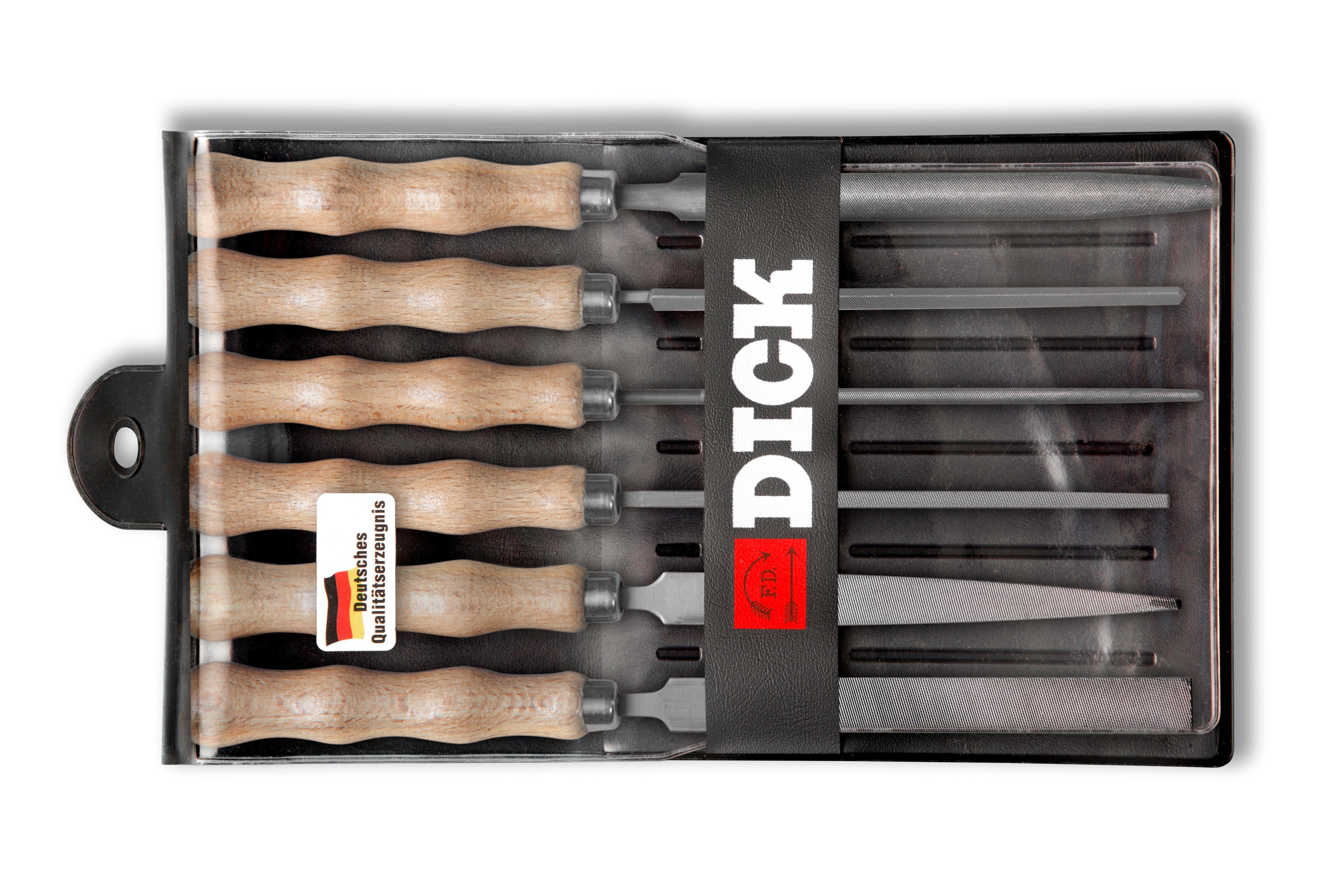 F. DICK Schlüsselfeile F. DICK Schlüsselfeilensatz 6-teilig 100 mm Feilen mit Holzgriff