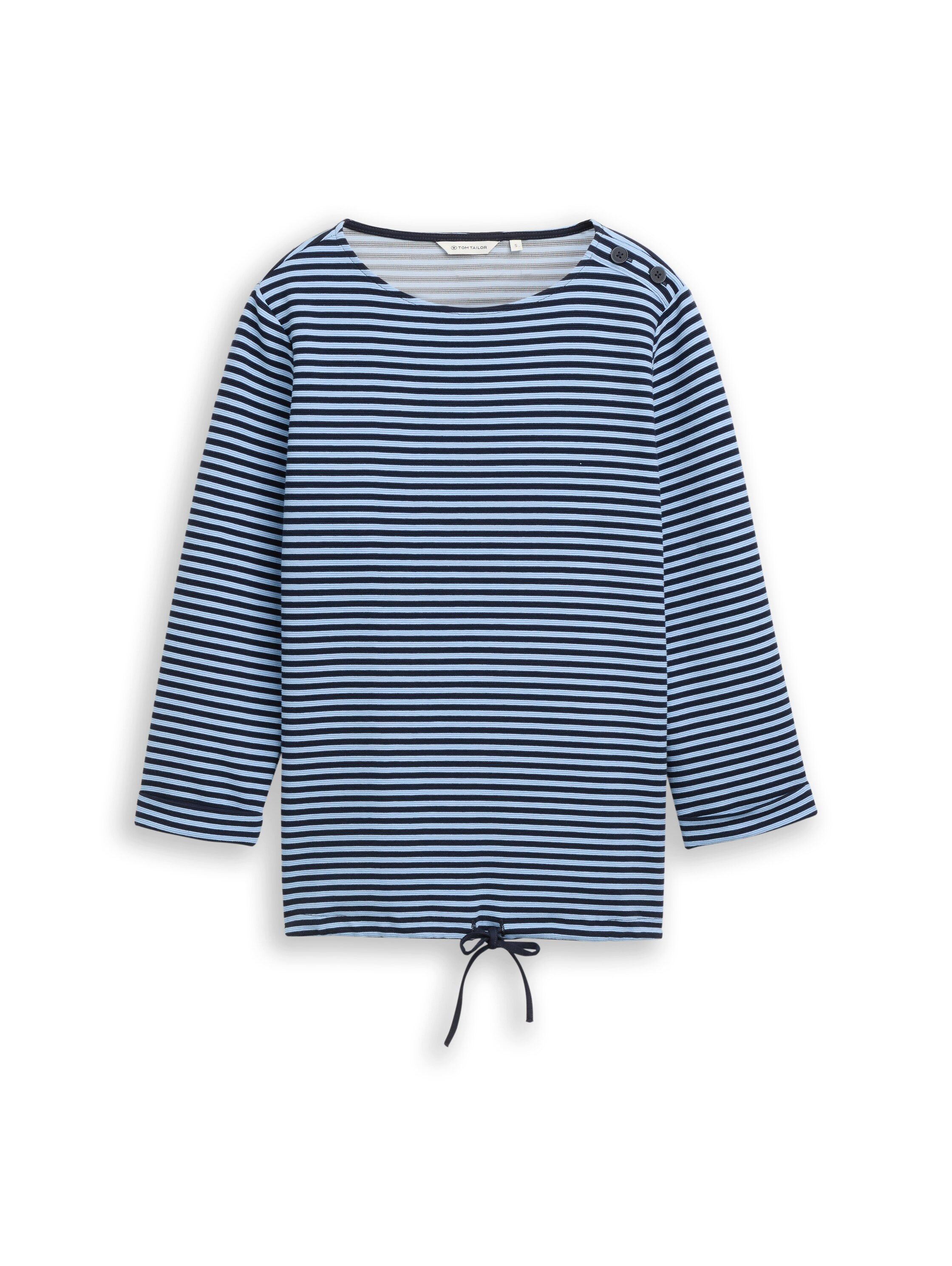 TOM TAILOR Langarmshirt Loose mit Knöpfen an der Schulter