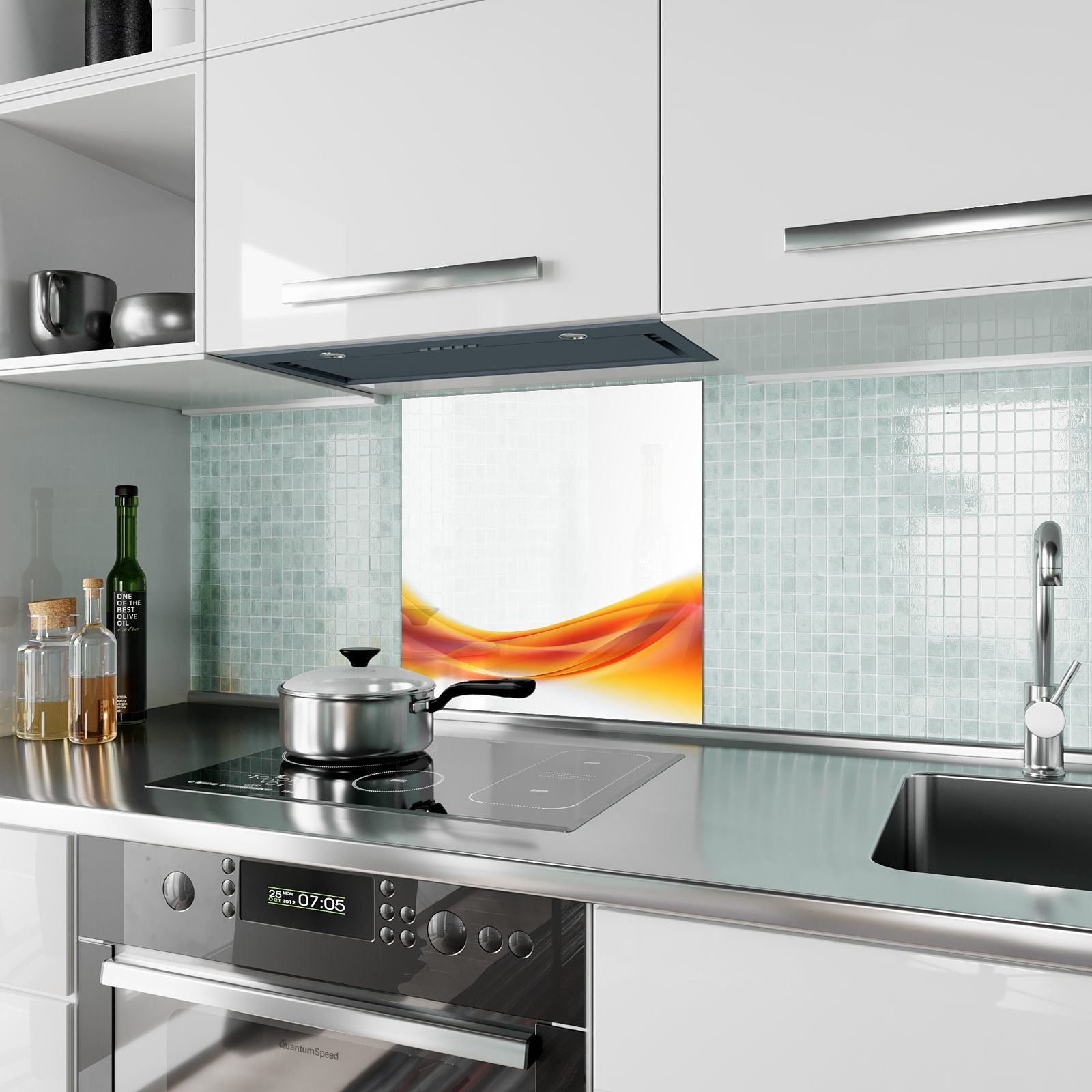 Küchenrückwand Primedeco Glas Hintergrund Farbiger Spritzschutz