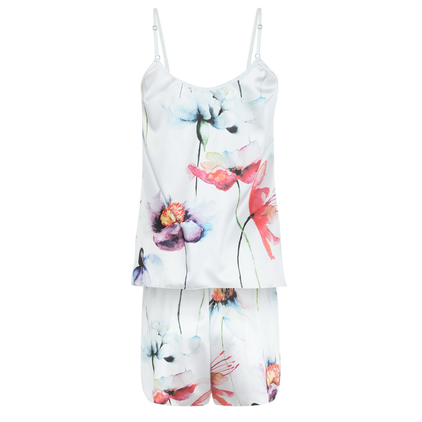 Evoni Pyjama Satin Set Kurze Hose