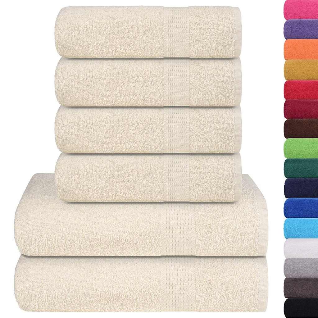 vidaXL Badetücher 6-tlg. Handtuch-Set Creme 360 günstig online kaufen