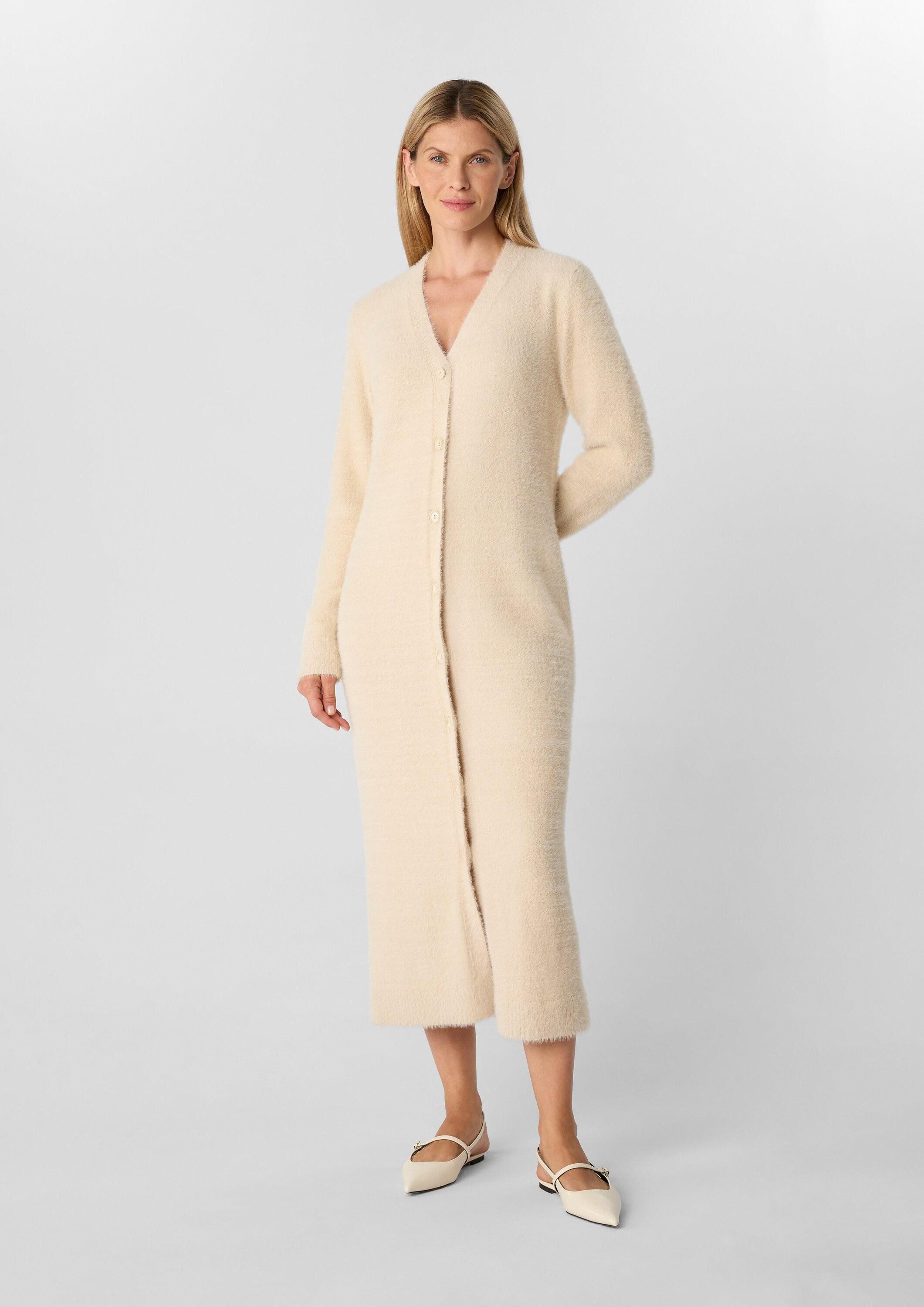 comma Midikleid Kleid Weiches Maxikleid im Cardigan-Stil günstig online kaufen