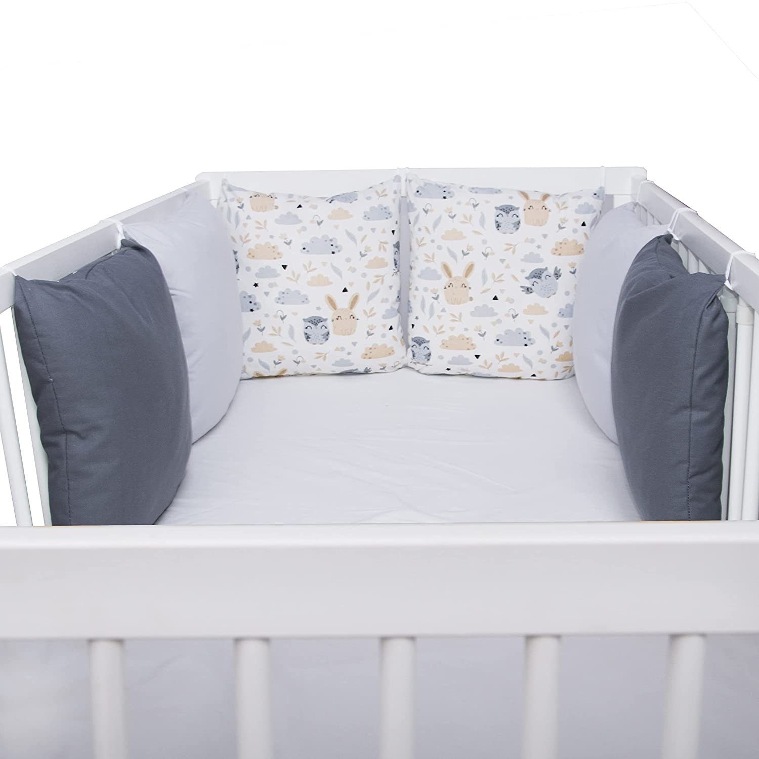 Amilian Bettnestchen 210 cm (6 Polster ca. 35 x 35 cm) Bettumrandung - Umrandungen, (Kissen als Nestchen, Kantenschutz), Umrandungen – Bild 4 von 5