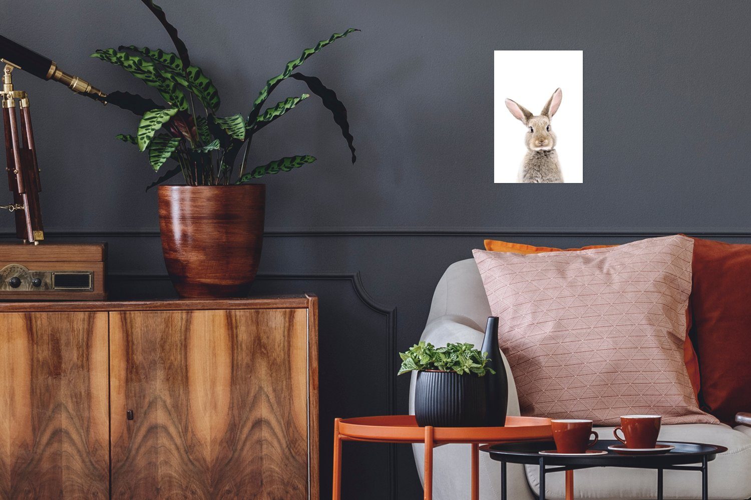 MuchoWow Poster Kaninchen - Tiere - Natur - Braun, (1 St), Poster, Wandbild, Wandposter für Wohnzimmer, Ohne Rahmen