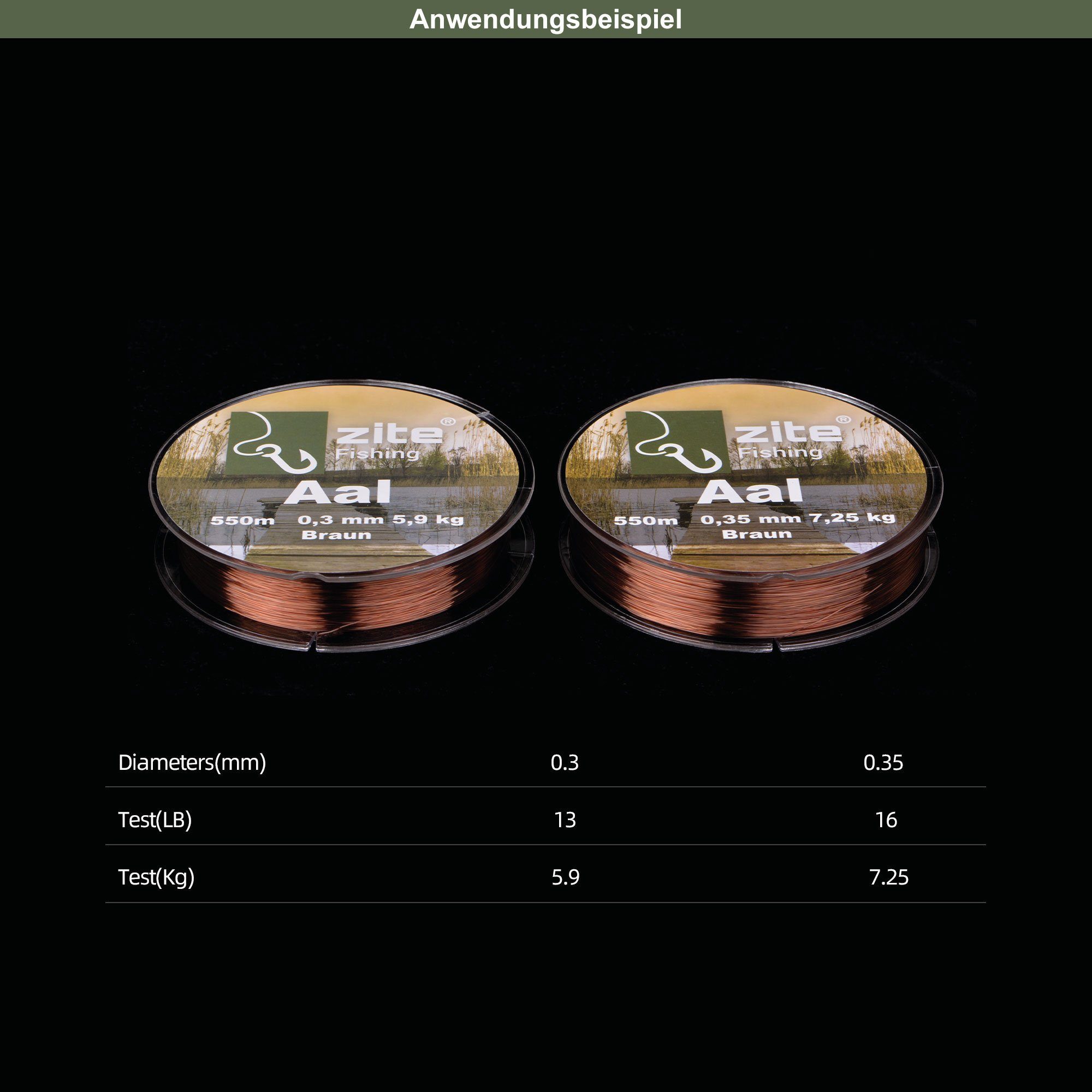 Grundangeln & Zite 0,30mm Angelschnur - 550m Angelschnur Braun monofile Posenangeln