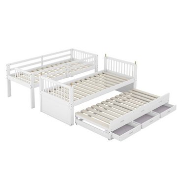 Gotagee Kinderbett Kinderbett 90x200cm Etagenbett Ausziehbarem Bett Schubladen Doppelbett