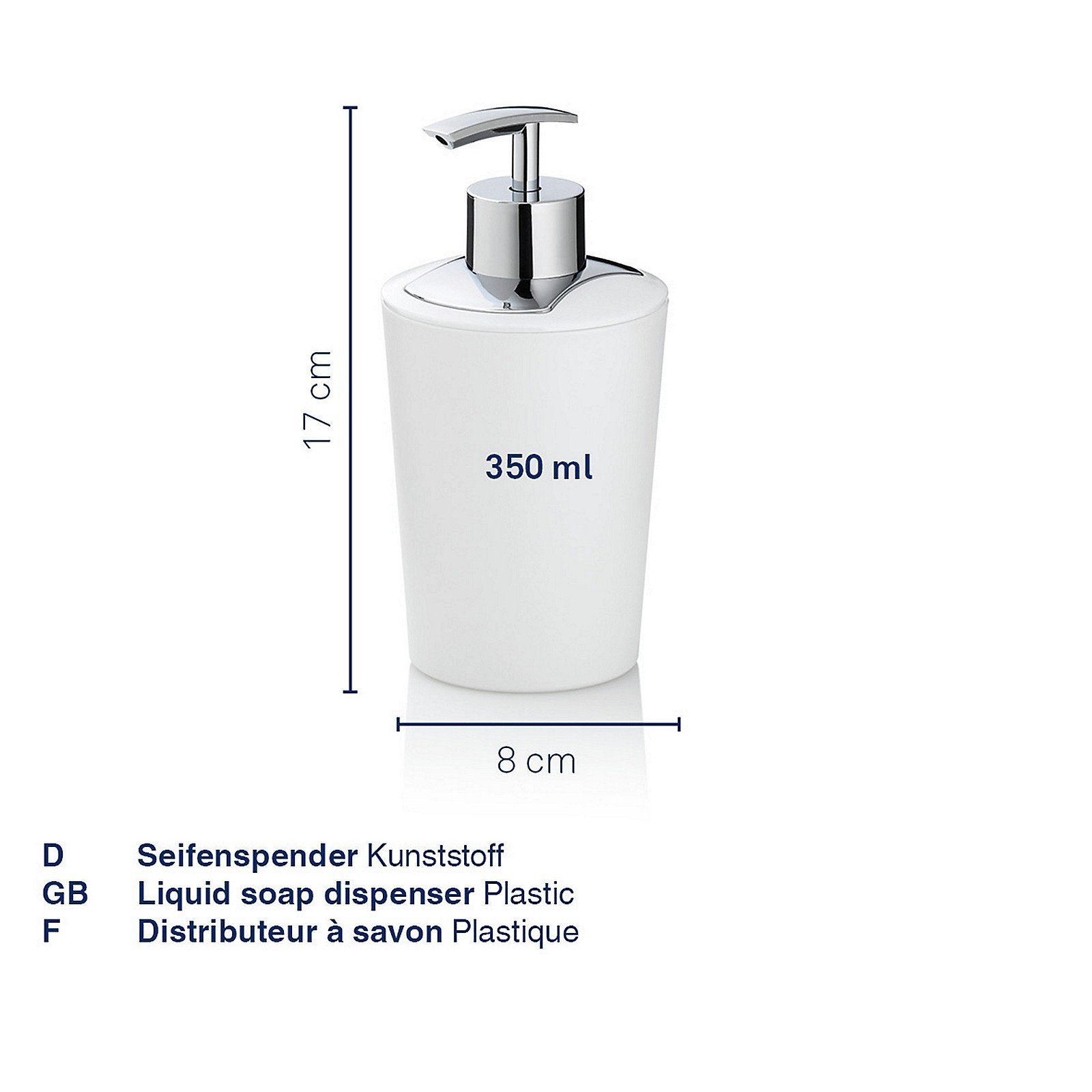 kela Seifenschale Marta, Breite: 0 cm, Ø 8 cm, 350 ml, bruchsicherer Kunststoff, leicht zu befüllen