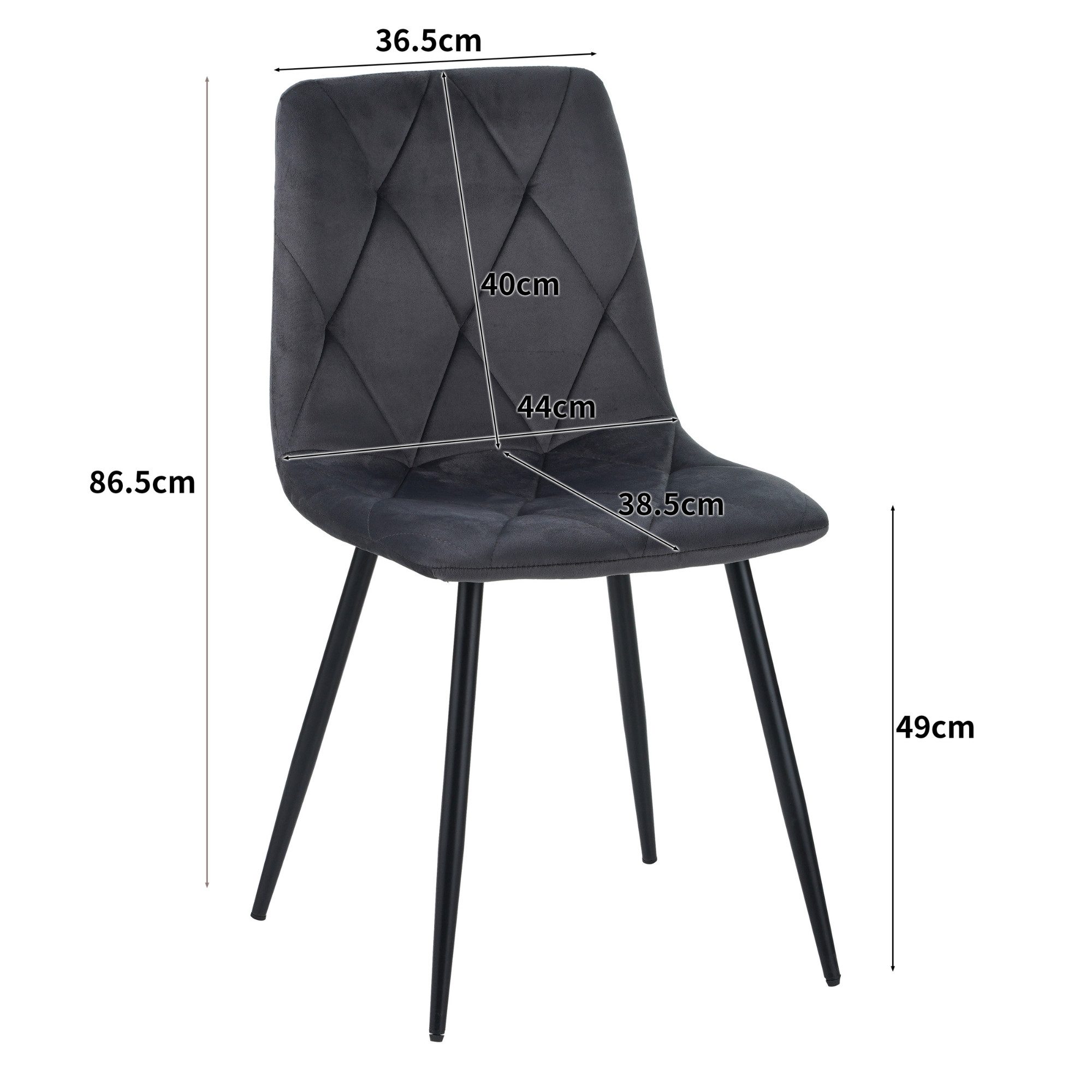 Albatros International Esszimmerstuhl Esszimmer Stühle 4 er Set DORA, Stuhl Stühle Esszimmerstühle, Küche (4er Set, Anthrazit, Samt Bezug), Küchenstuhl Küchenst – Bild 5 von 5