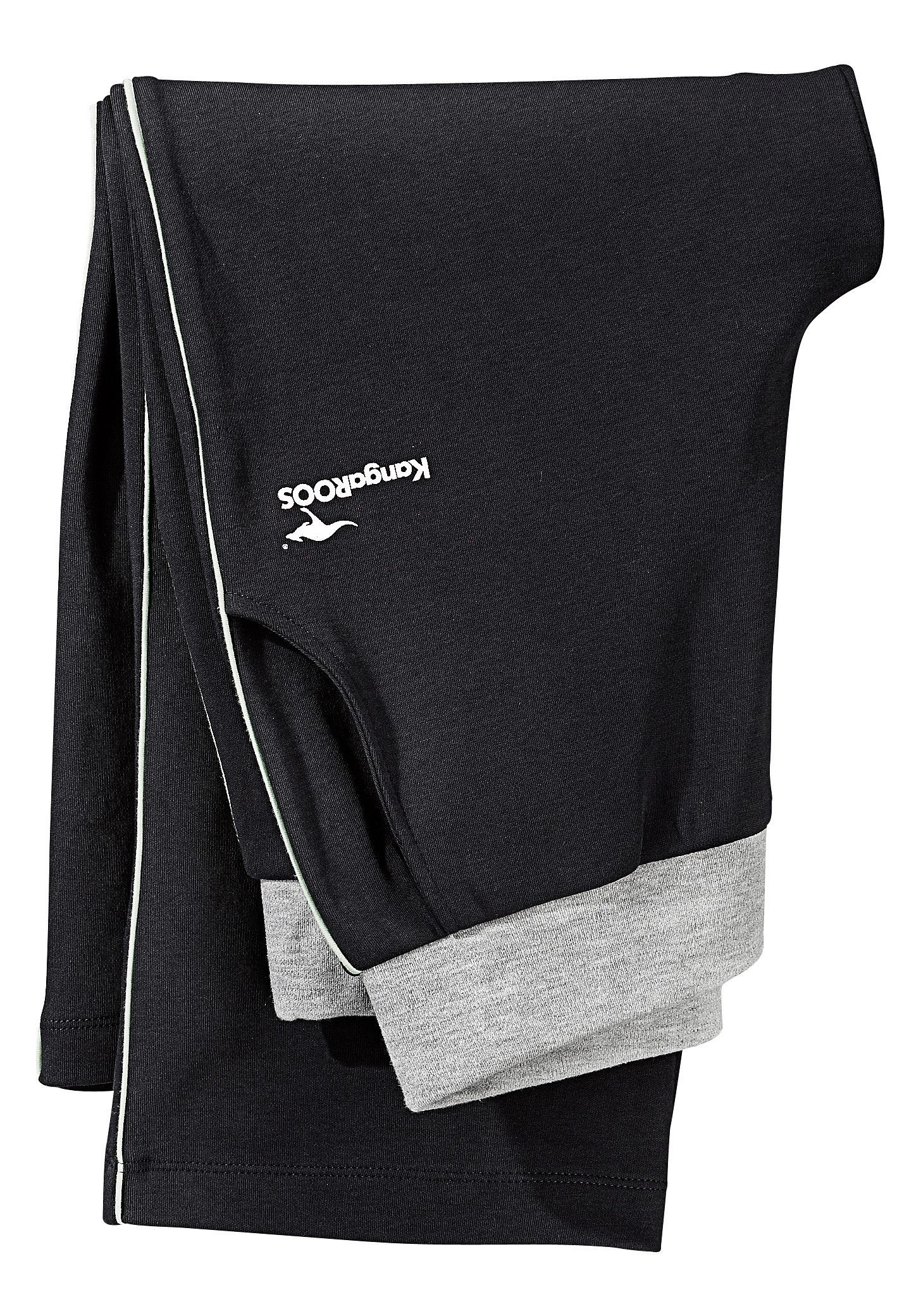 KangaROOS Relaxhose mit breitem Bund, schwarz-weiß-weiß Loungeanzug Loungewear