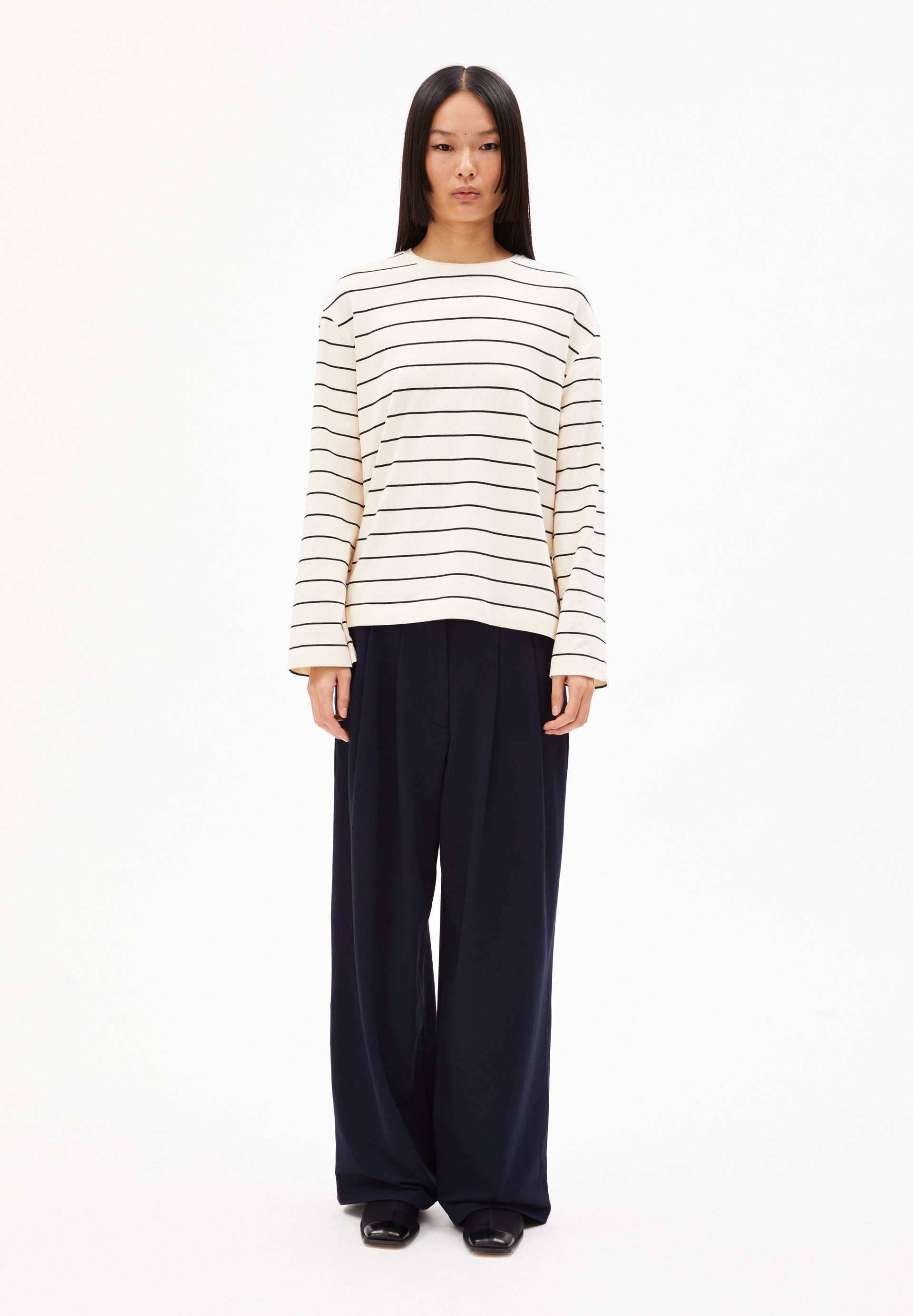 Armedangels Longsleeve MARYNAA FINE STRIPE Loose Fit