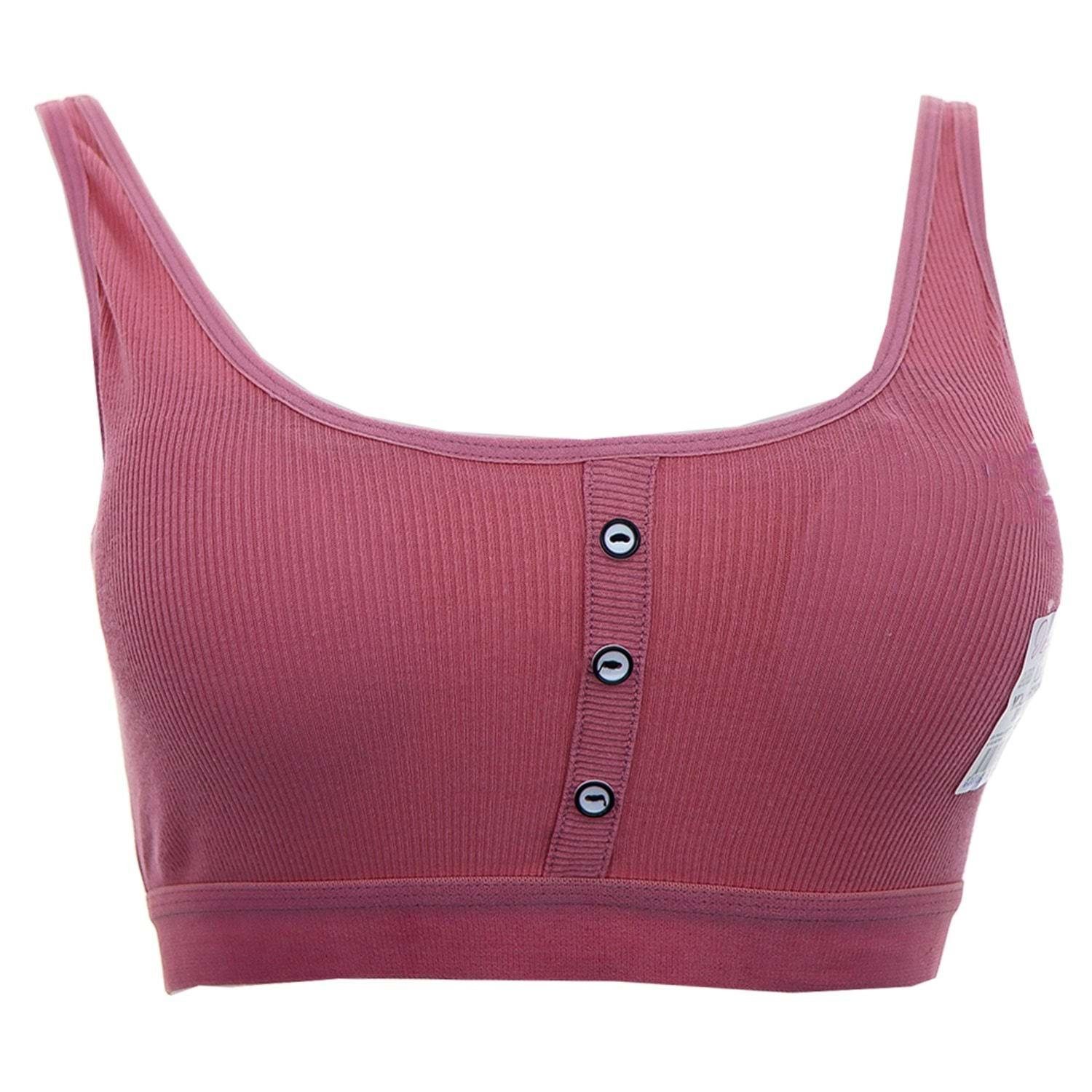 Selef Creation Sport-Bustier Crop-Top Sport-BH Crop-Top - Shirttop Damen Baumwolle mit Pad´s