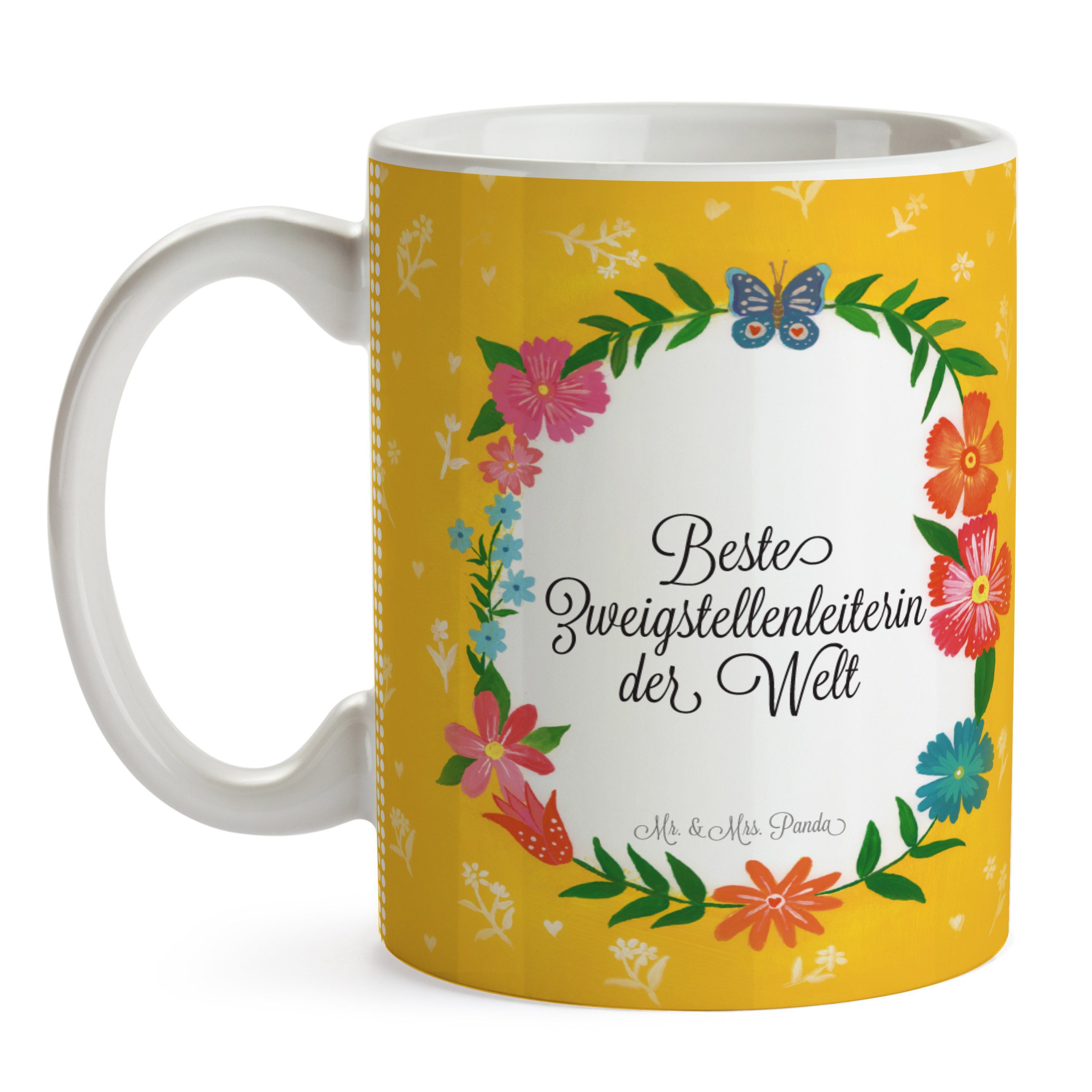 Bachelor, Panda Rente, Mrs. - Zweigstellenleiterin Porzellanta, Becher, & Geschenk, Keramik Mr. Tasse