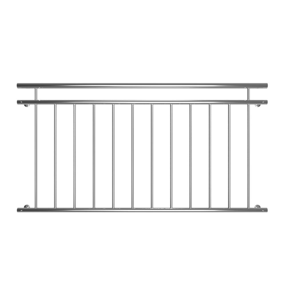 Mucola Балюстради Balkongeländer Fenster Geländer Edelstahl Silber V2A Handlauf, 156 cm Довжина, 90 cm Höhe, mit 2 Pfosten, Stück, 1-tlg., Premium-Geländer, V2A Edelstahl