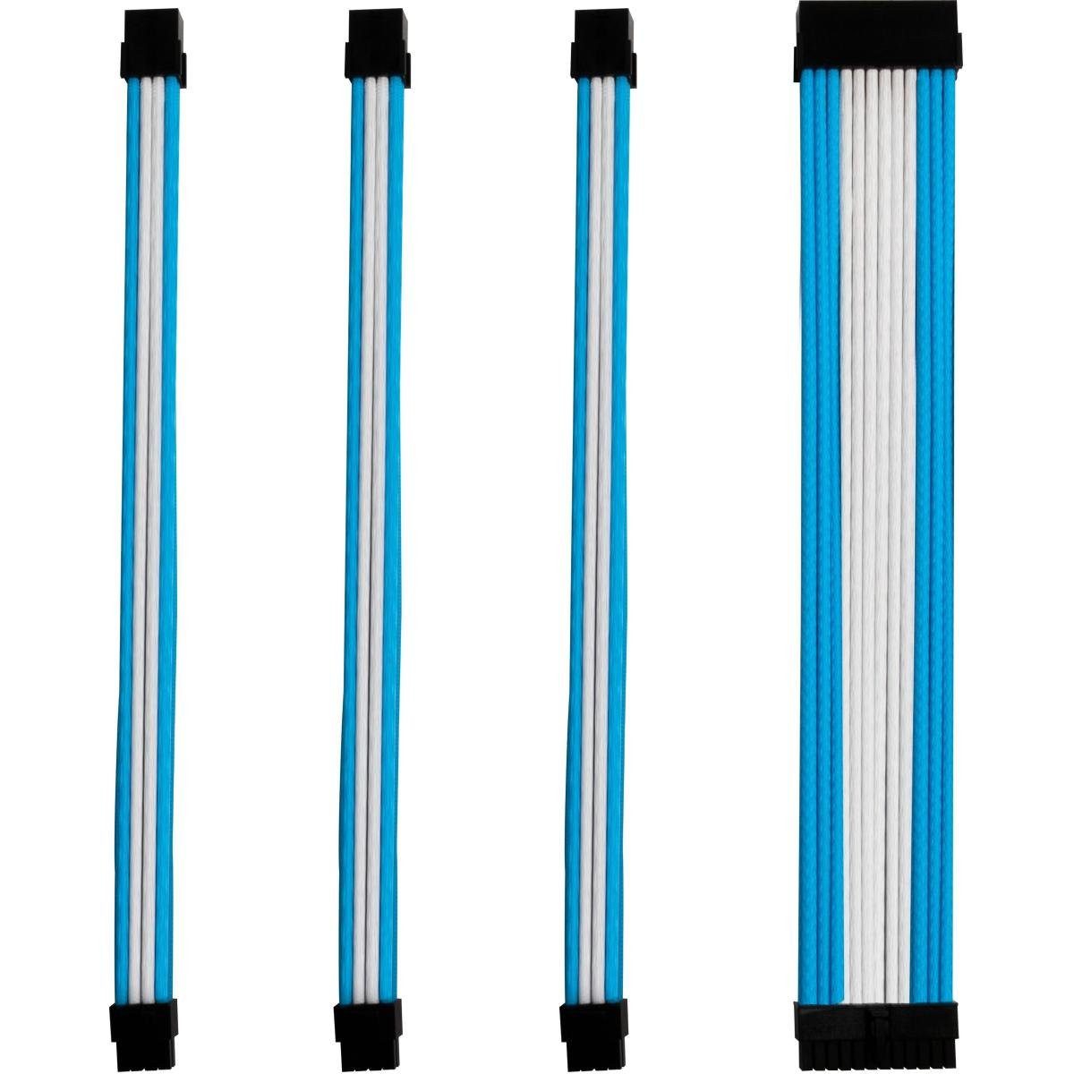ONE GAMING Kabel-Sleeve-Set - Blau/Weiß - Computer-Kabel