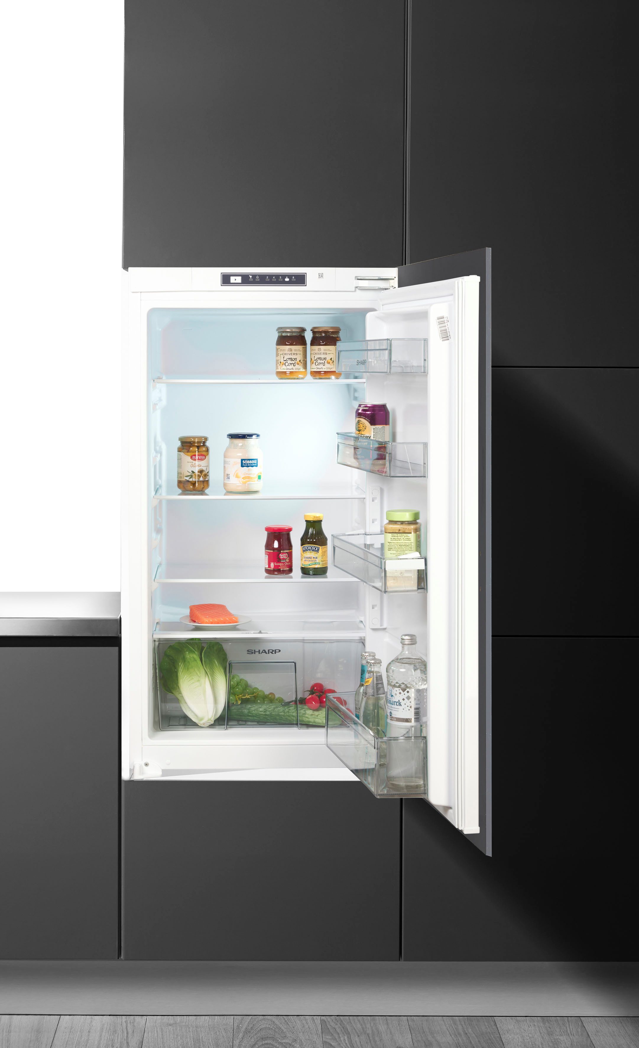 Sharp Einbaukühlschrank SJ-LD155E0XS-EU, 102 cm hoch, 54 cm breit, (103cm Nische), Schlepptür