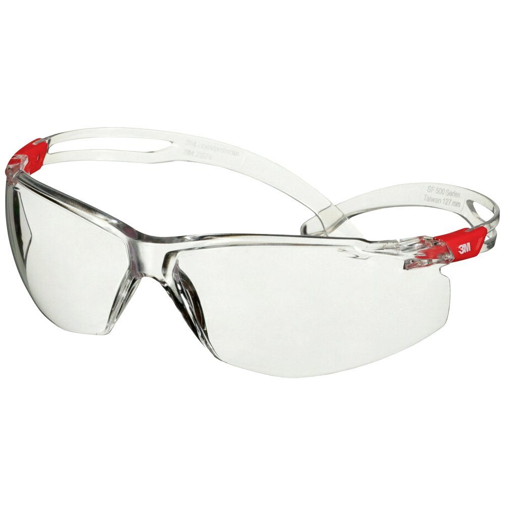 3M Arbeitsschutzbrille Schutzbrille 3M SF501SGAF-RED Transp Antibeschlag-Schutz mit SecureFit