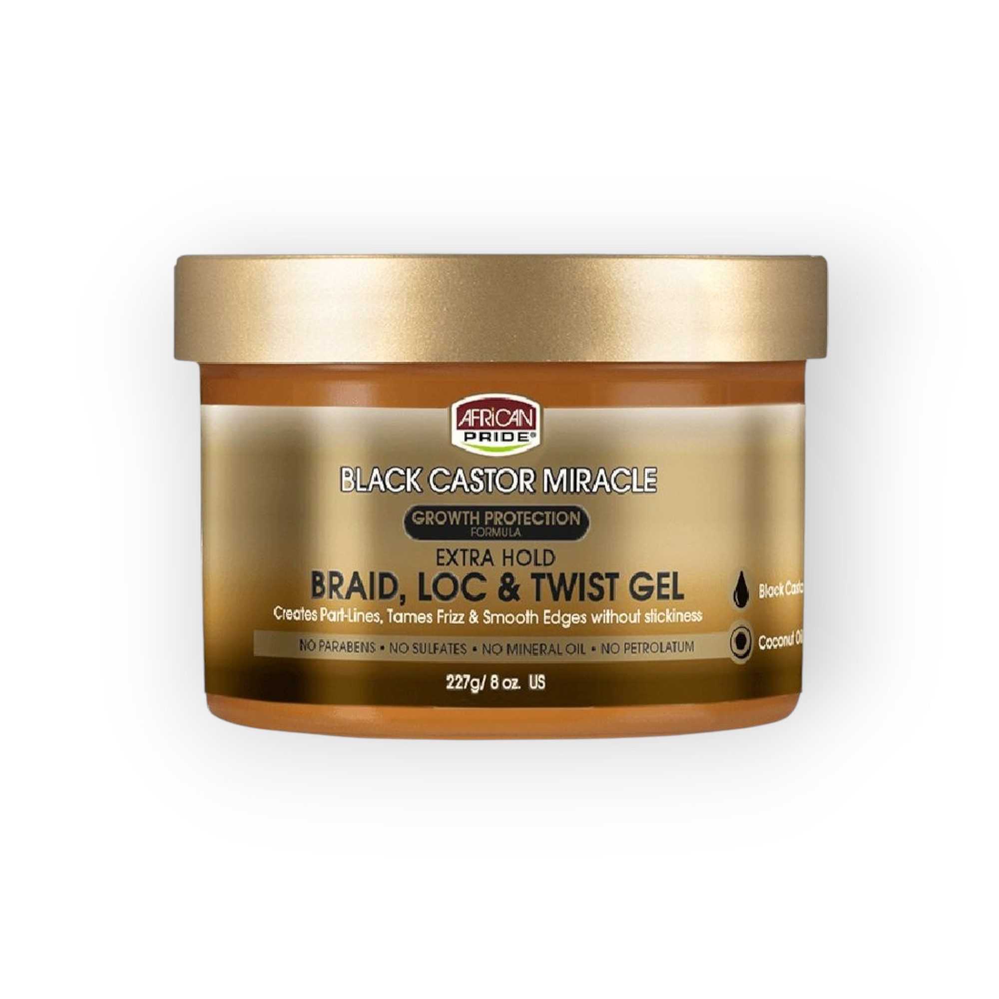 African Pride Haargel Black Castor Miracle Braid Loc & Twist 227g, Extra Hold / extra starker Halt