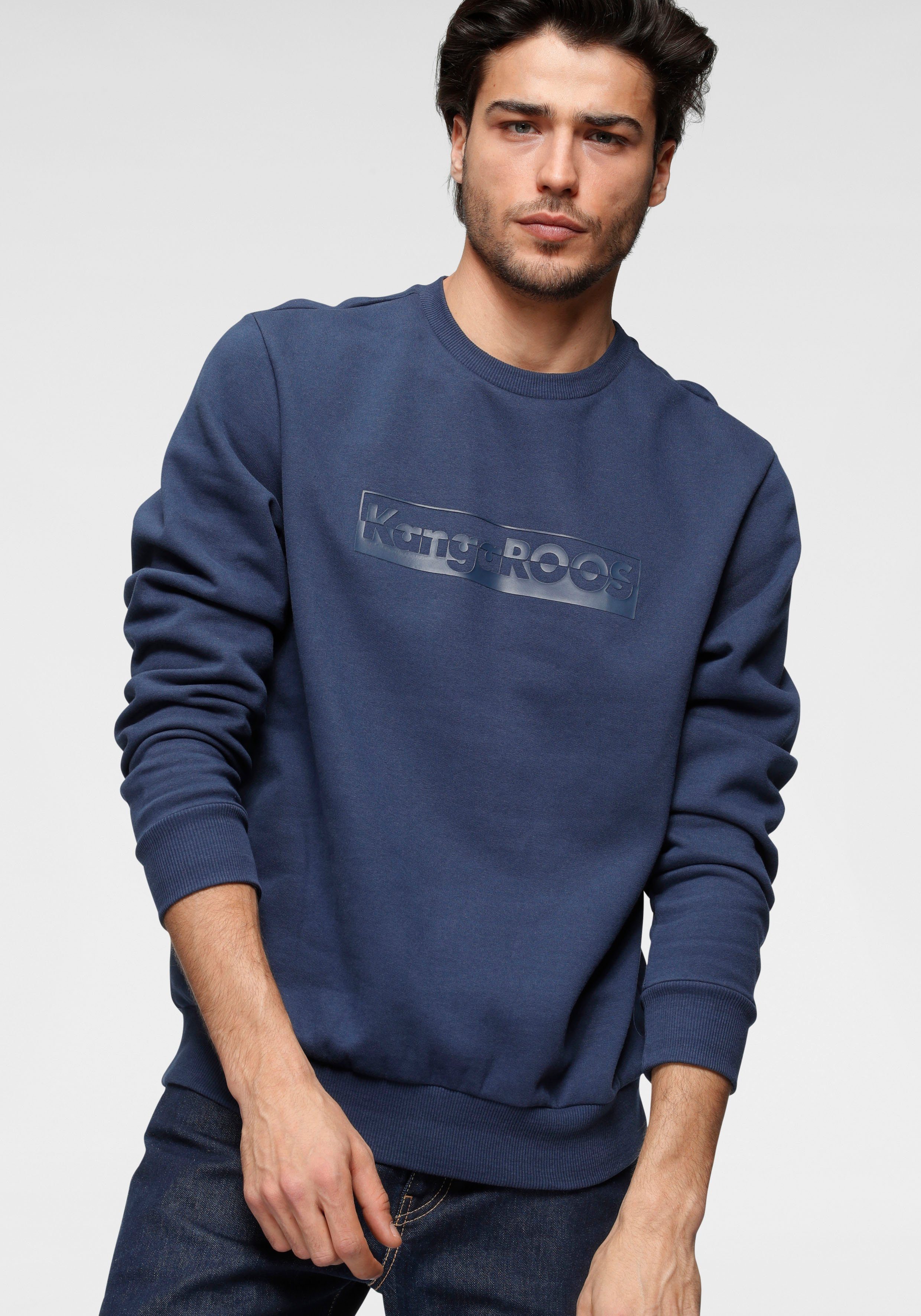 KangaROOS Sweatshirt mit großem Logofrontprint blau