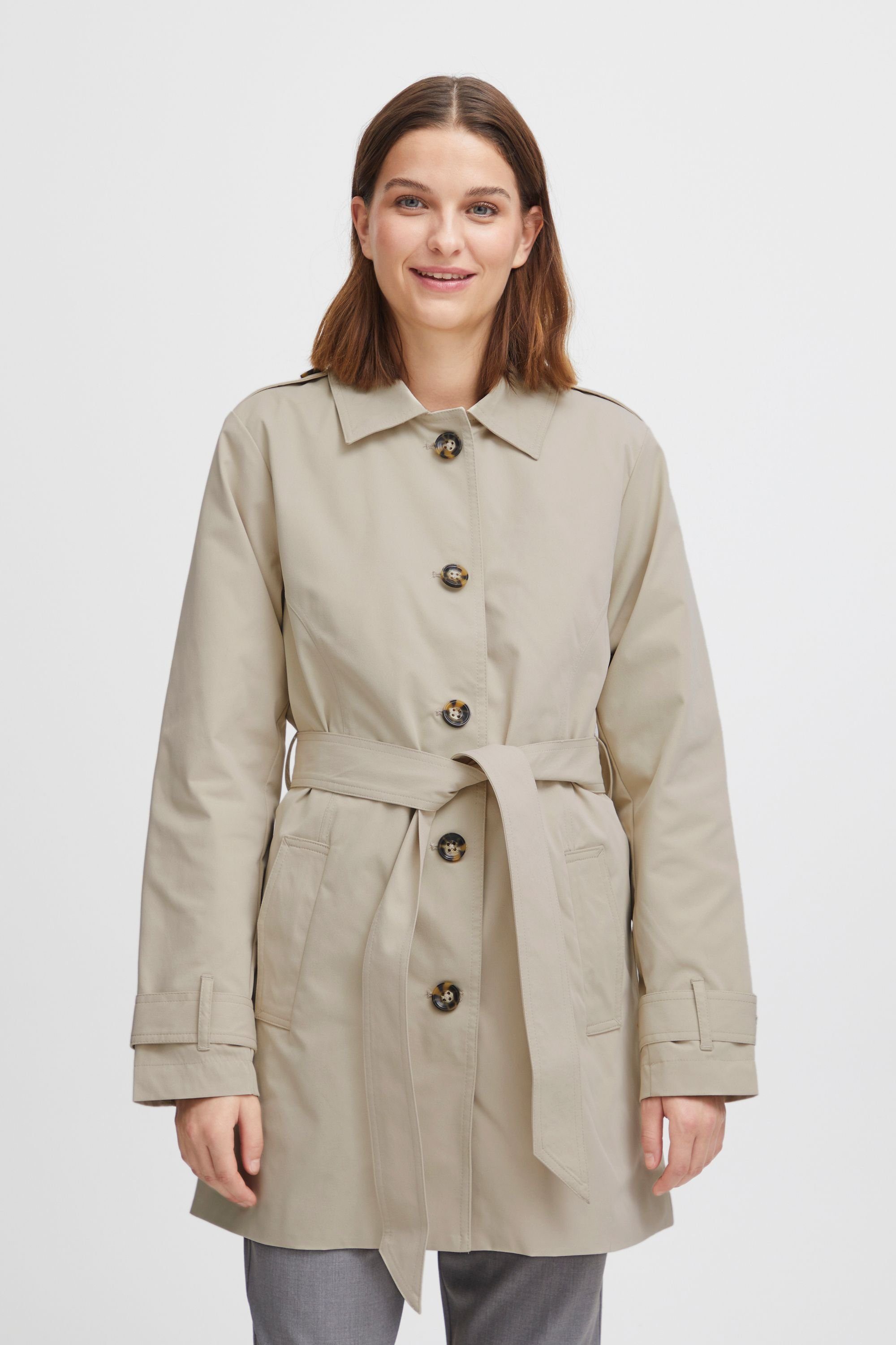 b.young Cabanjacke BYAMONA TRENCH COAT 3 - cooler Trenchcoat mit Gürtel