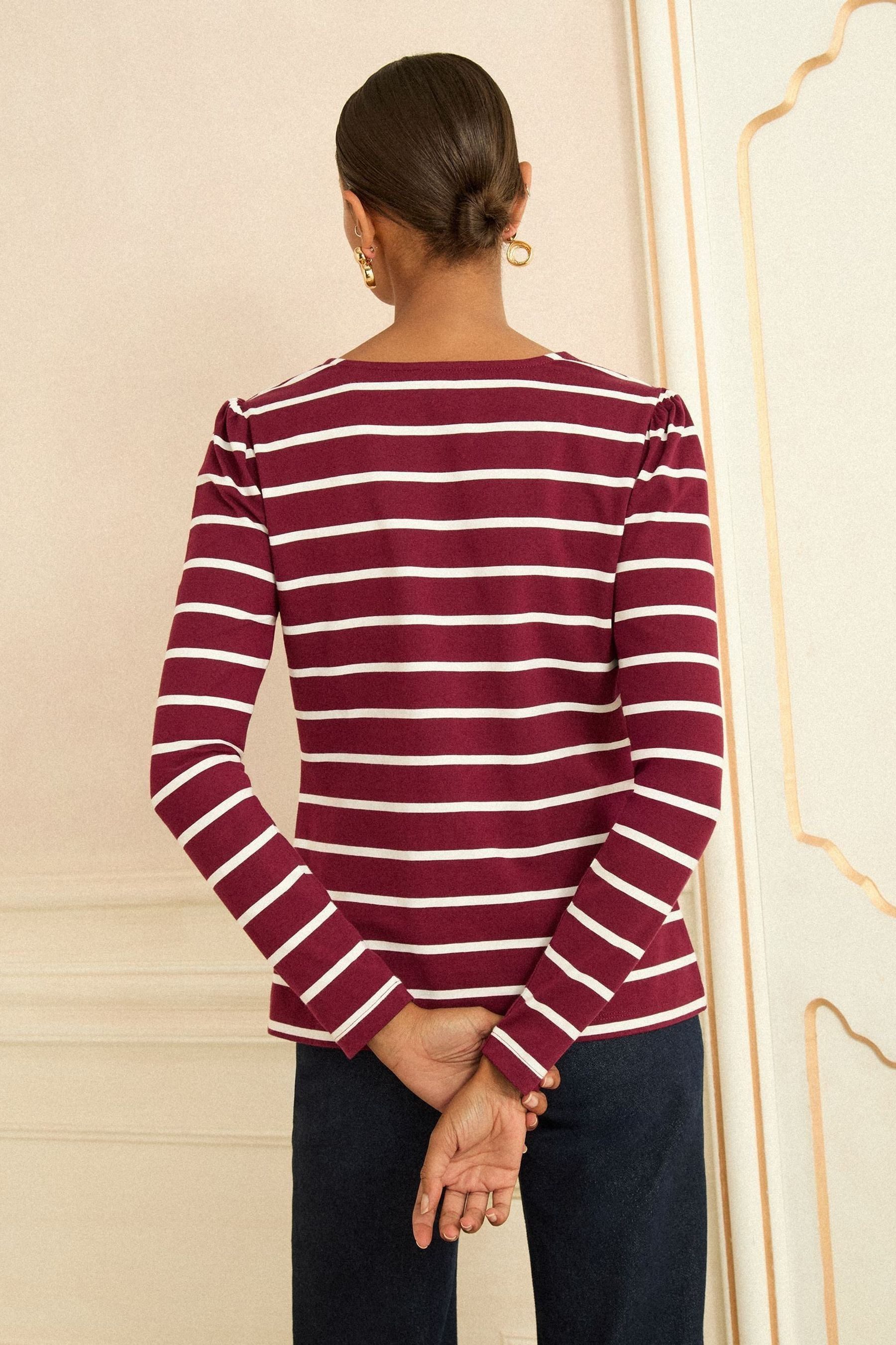 Love & Roses Langarmbluse Love & Roses Jersey-Shirt mit Bogenkanten, Regular (1-tlg)