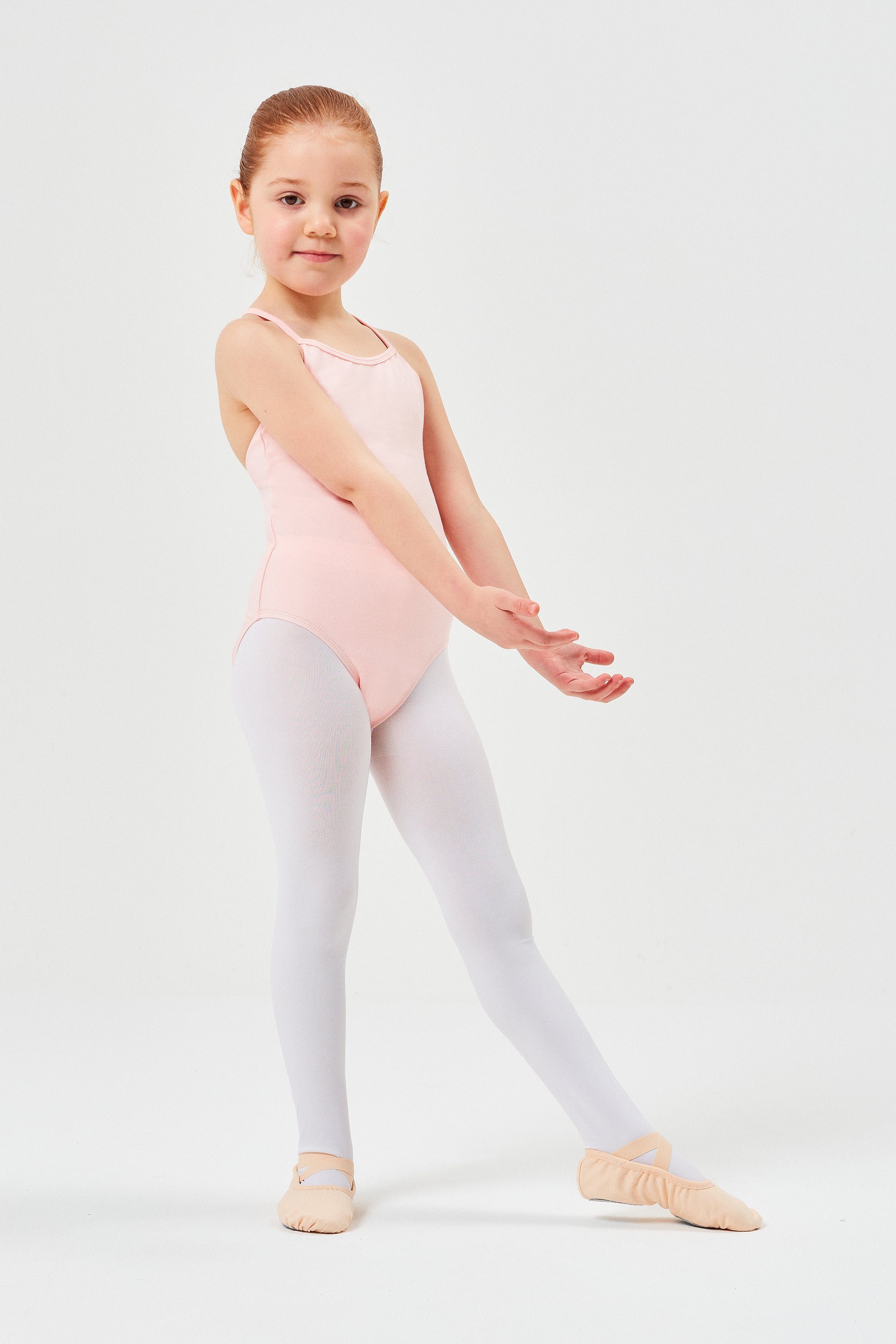 tanzmuster Body Ballettbody ballett-rosa Kinder Leonie Reinschlüpfen aus fürs zum weichem Baumwollmischgewebe Ballett