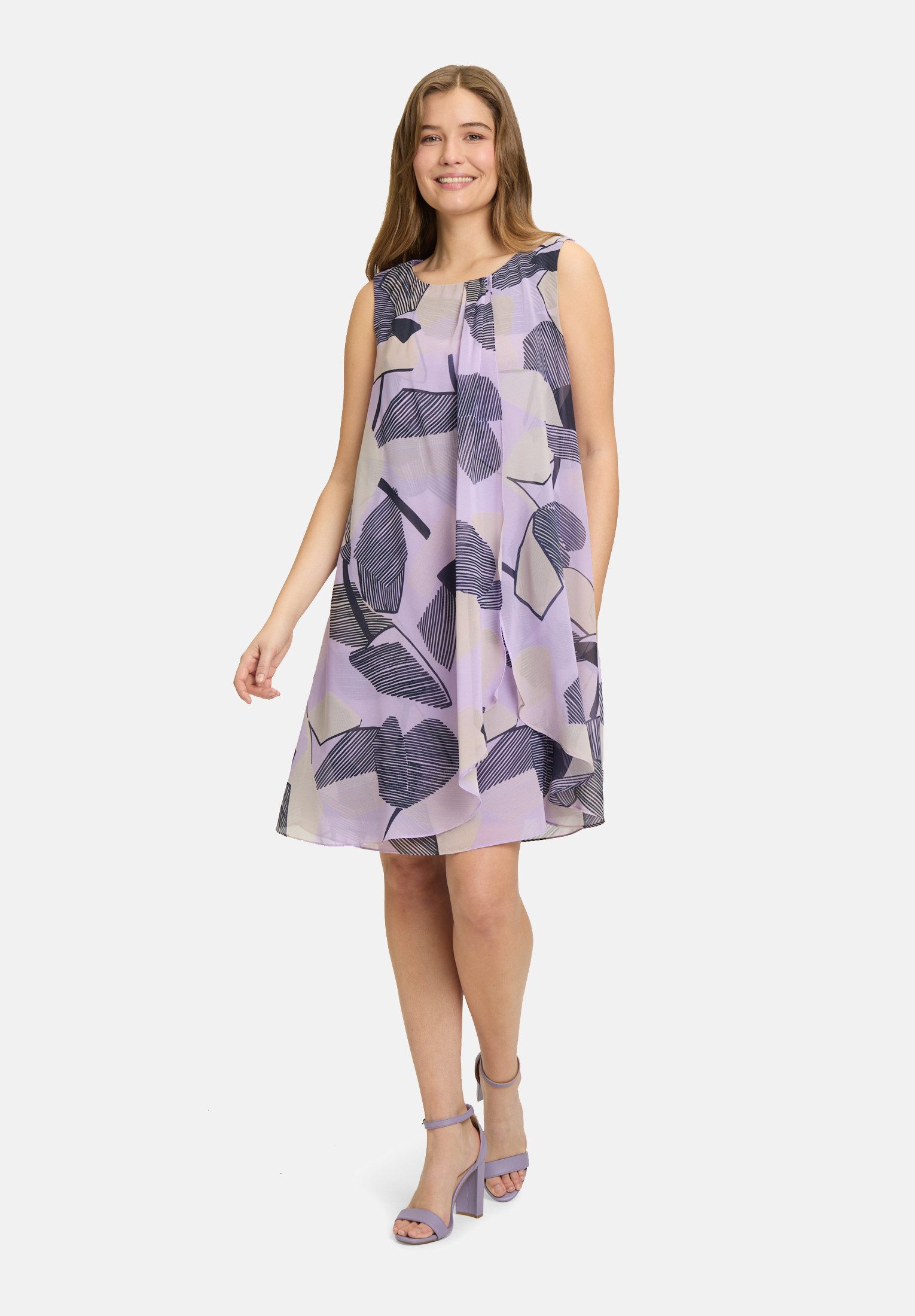 Betty&Co Chiffonkleid Damen im Layer Look Druck