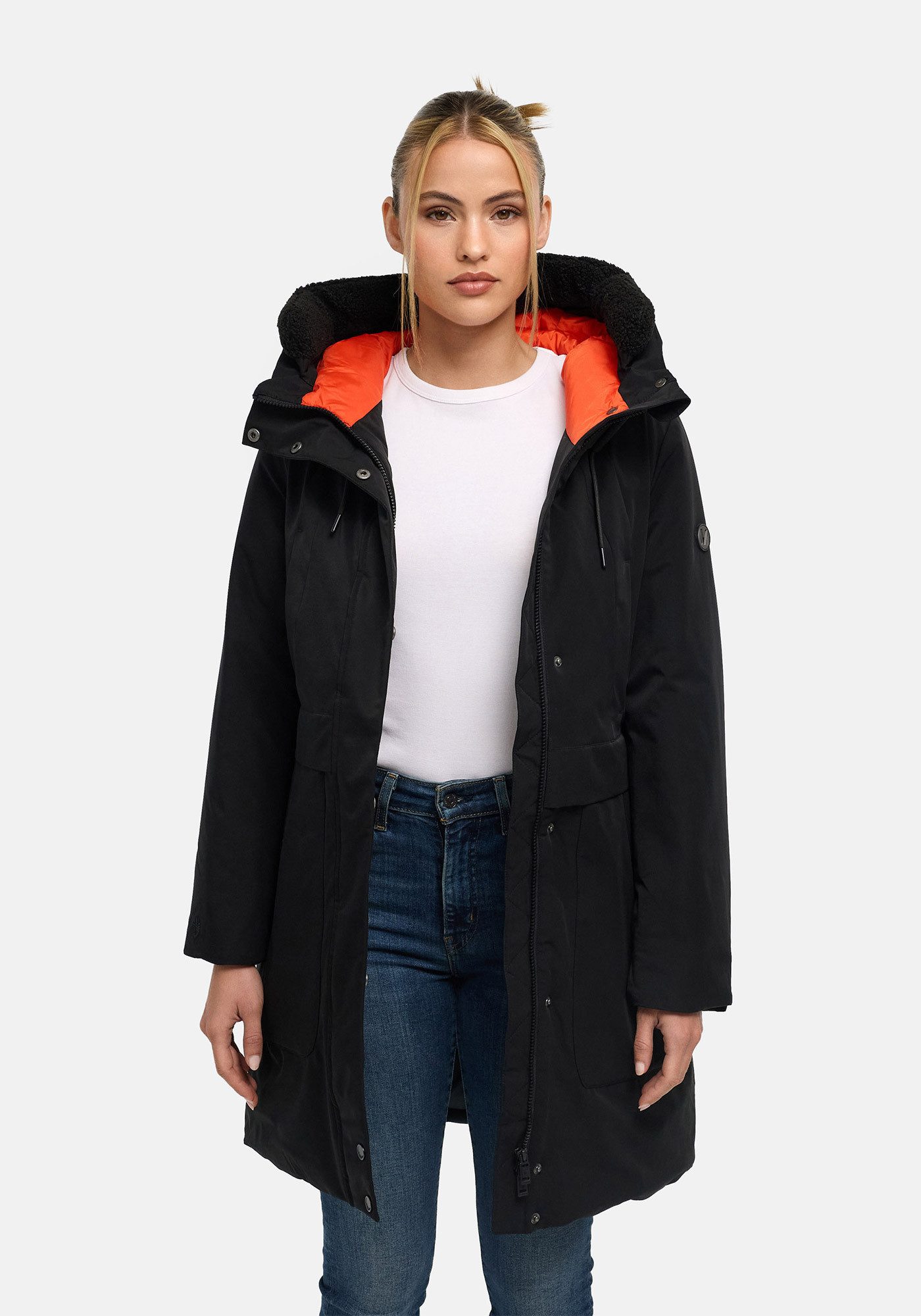 Marikoo Parka Pakaami Winterparka mit Kapuze, Teddyfutter, aufgesetzten Taschen