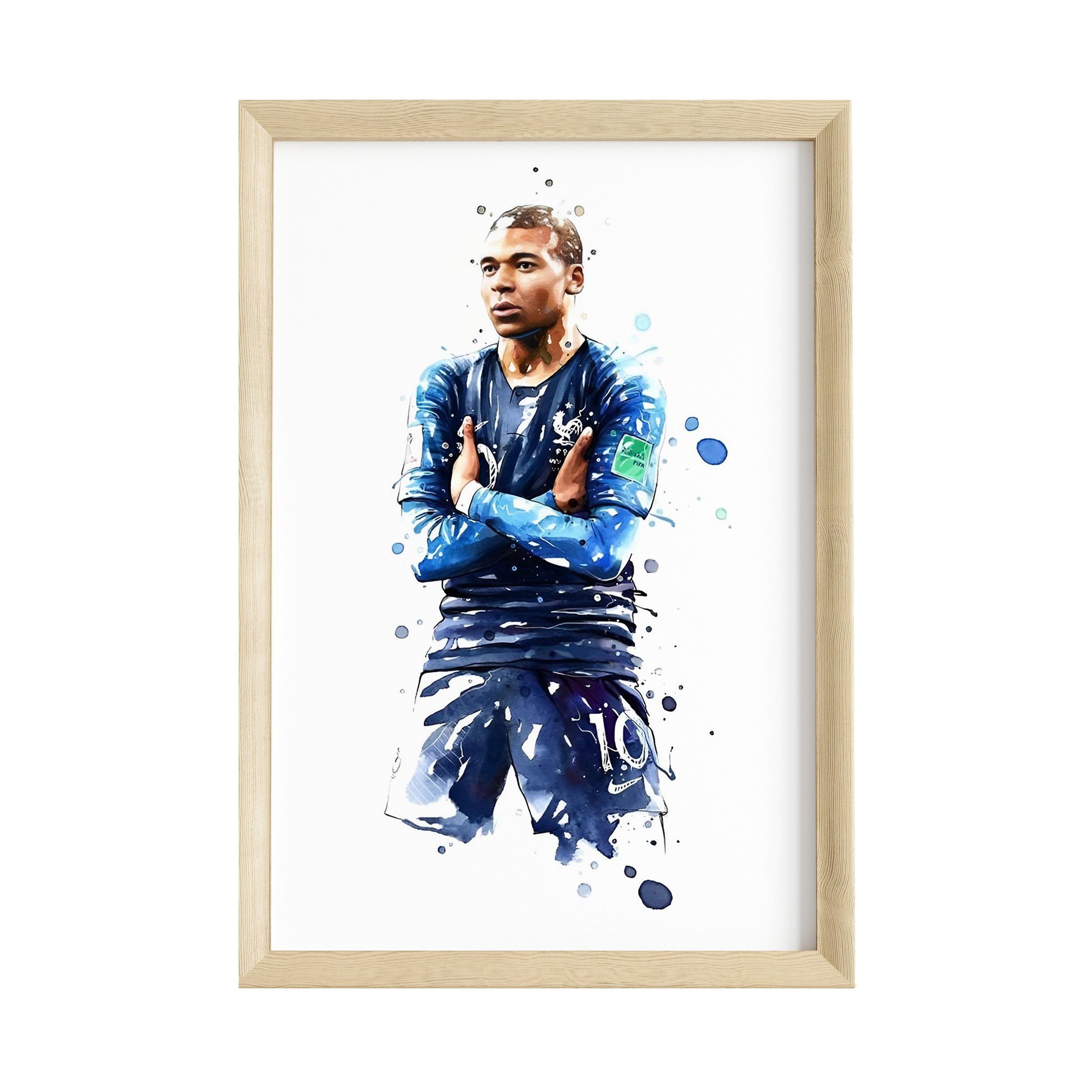 JUSTGOODMOOD Poster Premium ® Kylian Mbappe Fußball Poster· Wasserfarben · günstig online kaufen