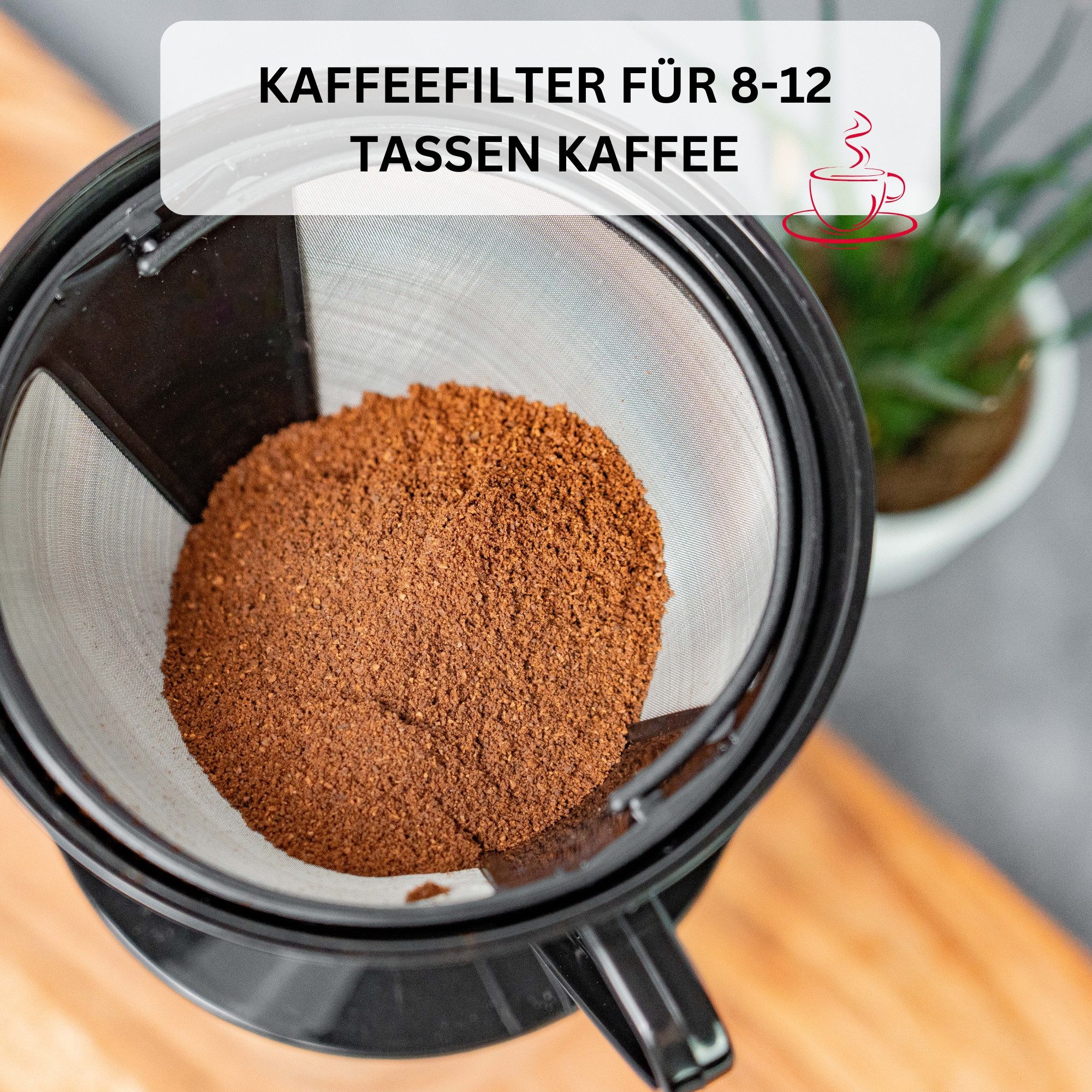 WESTMARK Permanentfilter Für 8 bis 12 Tassen Kaffee, Filtergröße 4, Dauer-Kaffeefilter, PP, Edelstahl