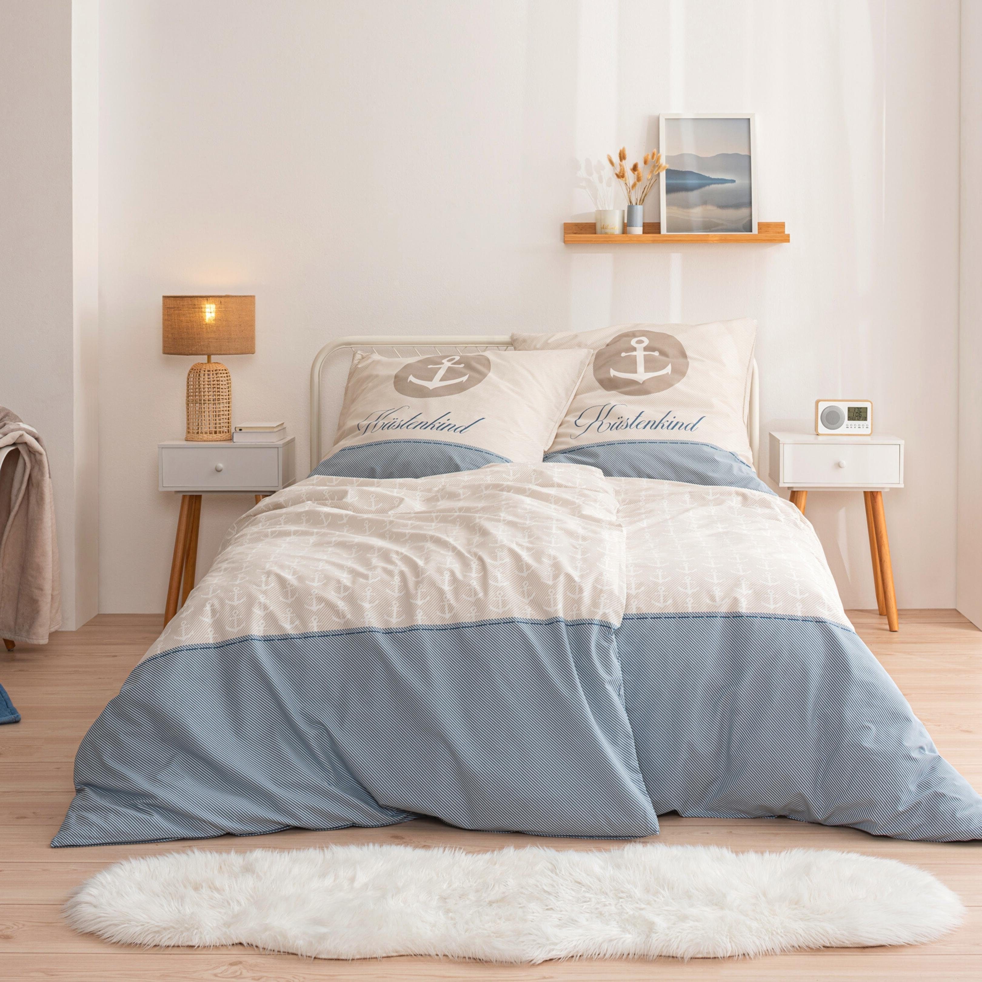 MTOnlinehandel Bettwäsche Küstenkind Anker, 100% Baumwolle, ideal als Partn günstig online kaufen
