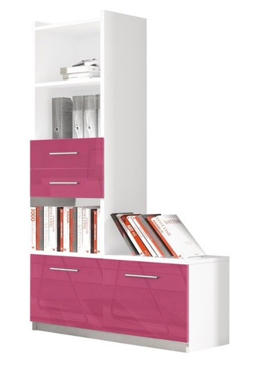 JVmoebel Bücherregal Regal Schrank Bücherschrank für Jugendzimmer Weiß Rosa, Made in Europe