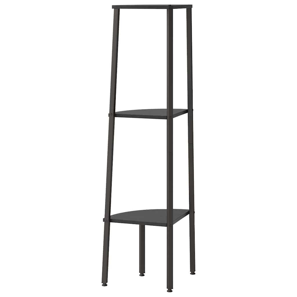vidaXL Bücherregal Eckregal mit 3 Böden Schwarz 45,5x31,5x120 cm, 1-tlg. – Bild 5 von 5