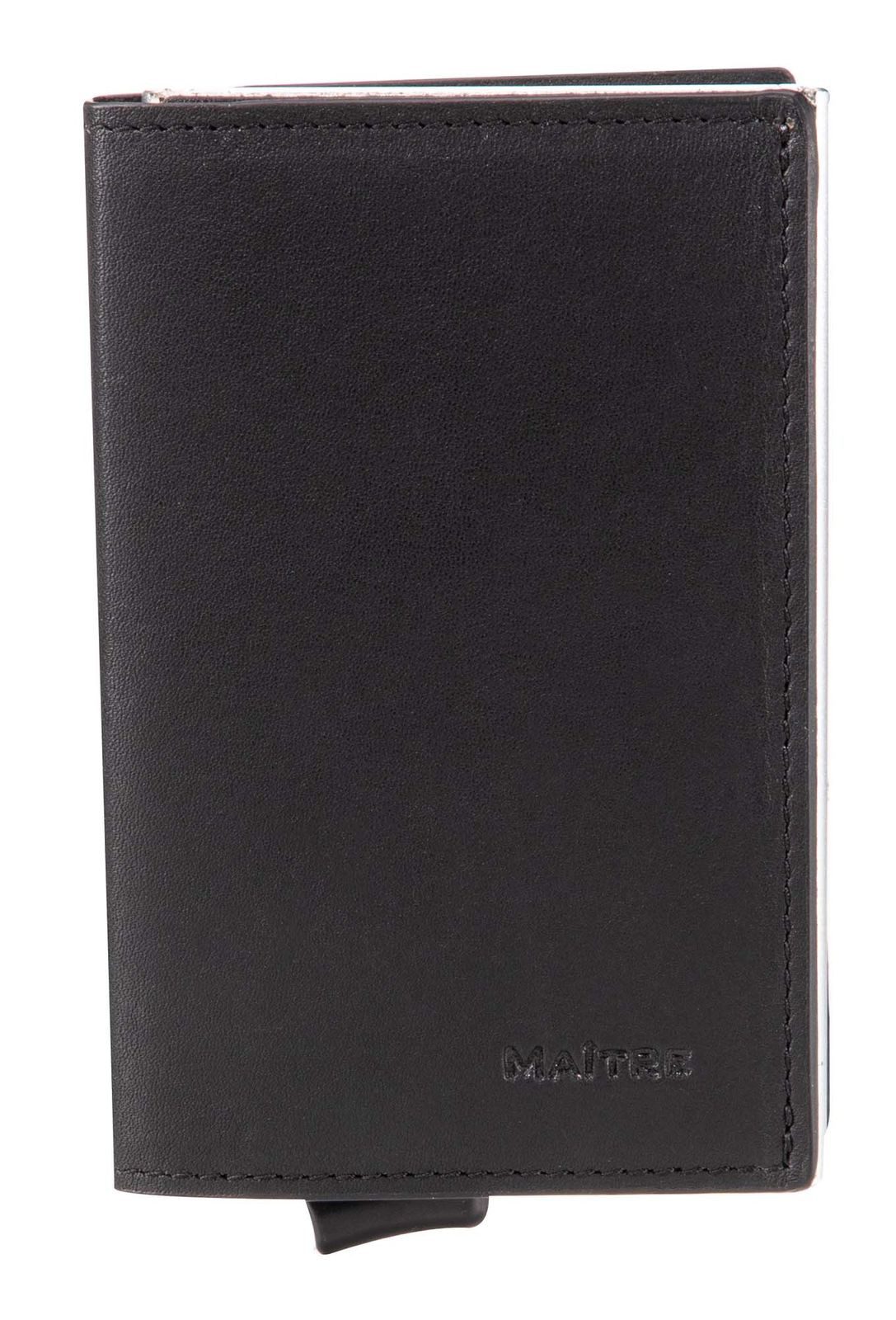 Maître Kartenetui C-One E-Cage sv8, aus echtem Leder mit RFID-Blocker Schutz