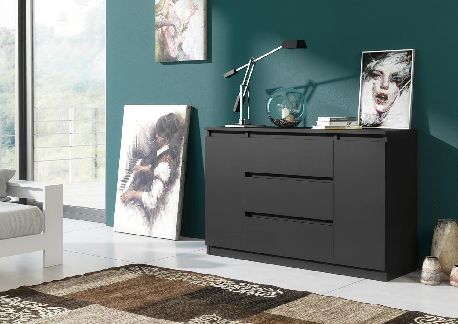 meble masztalerz Kommode Mit 2 Türen & 3 Schubladen, 120 cm – praktisch und modern gestaltet