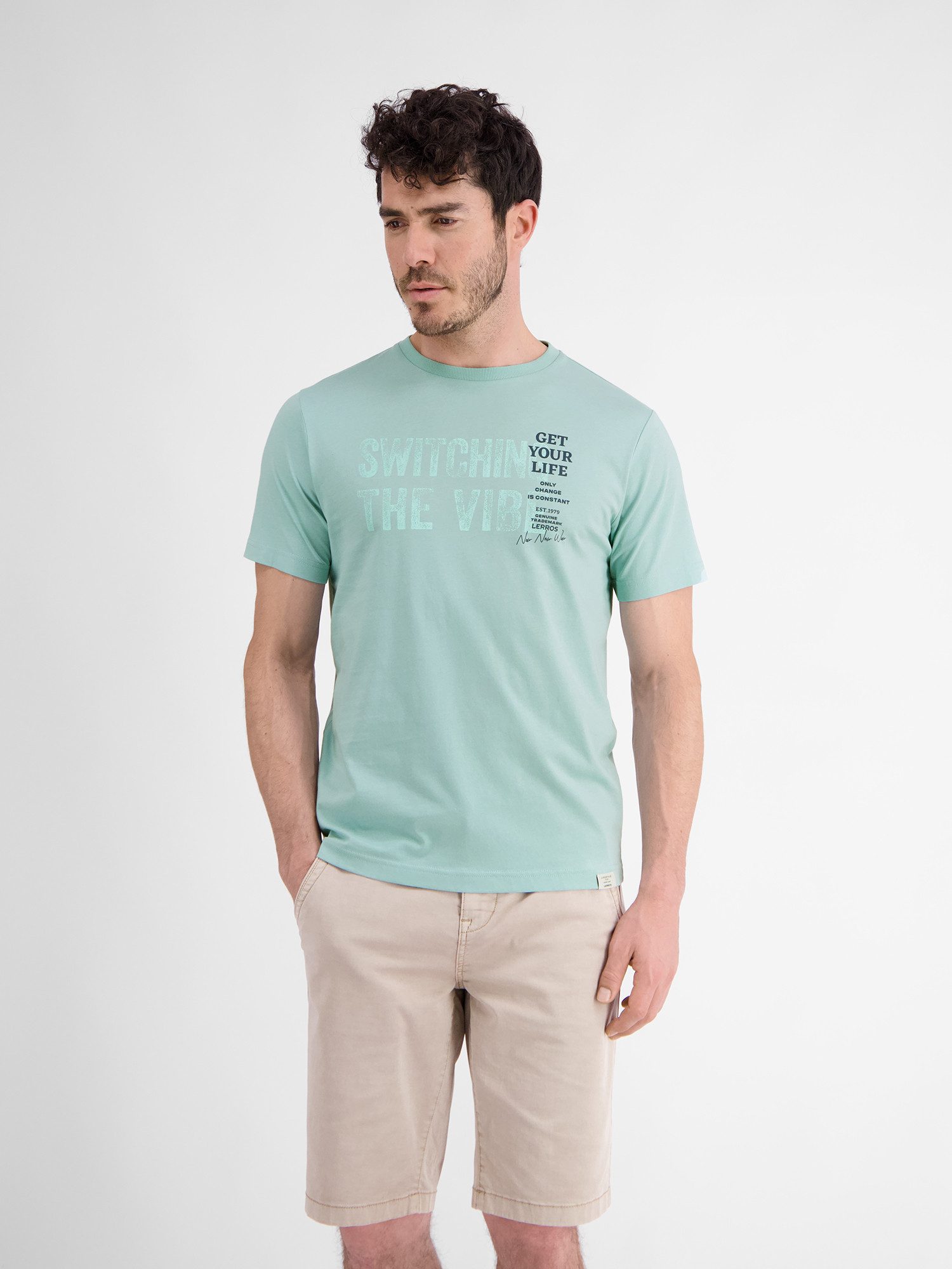 LERROS T-Shirt LERROS Herren T-Shirt mit Brust-Print